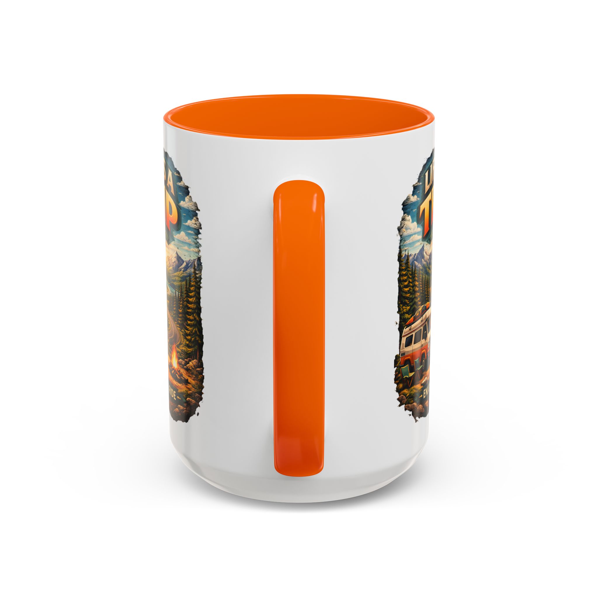 Accent Coffee Mug (11, 15oz) — "Life s A Trip" Design Scenic-Line