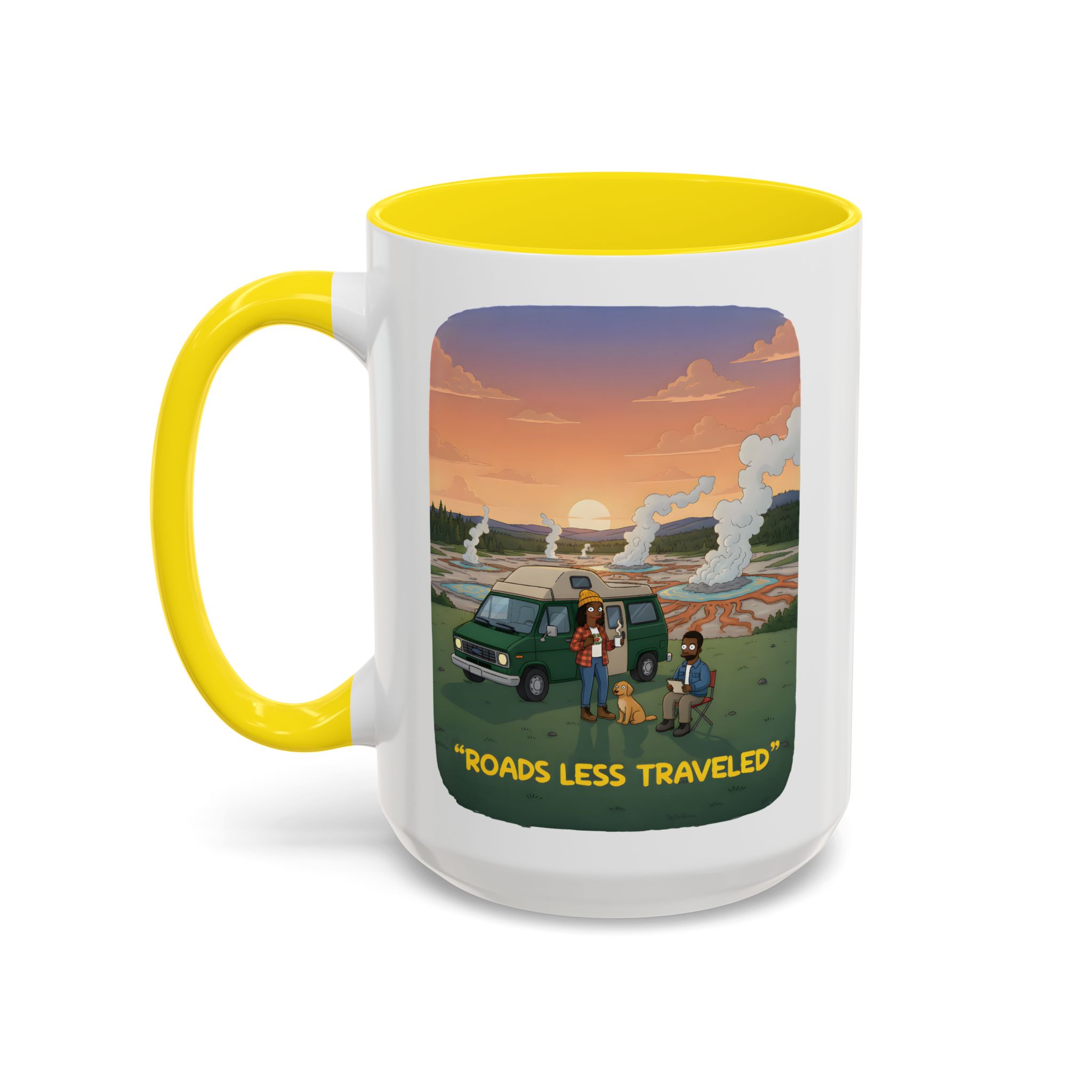 Accent Coffee Mug (11, 15oz) — "Roads Less Traveled" Design Sitcom-Line