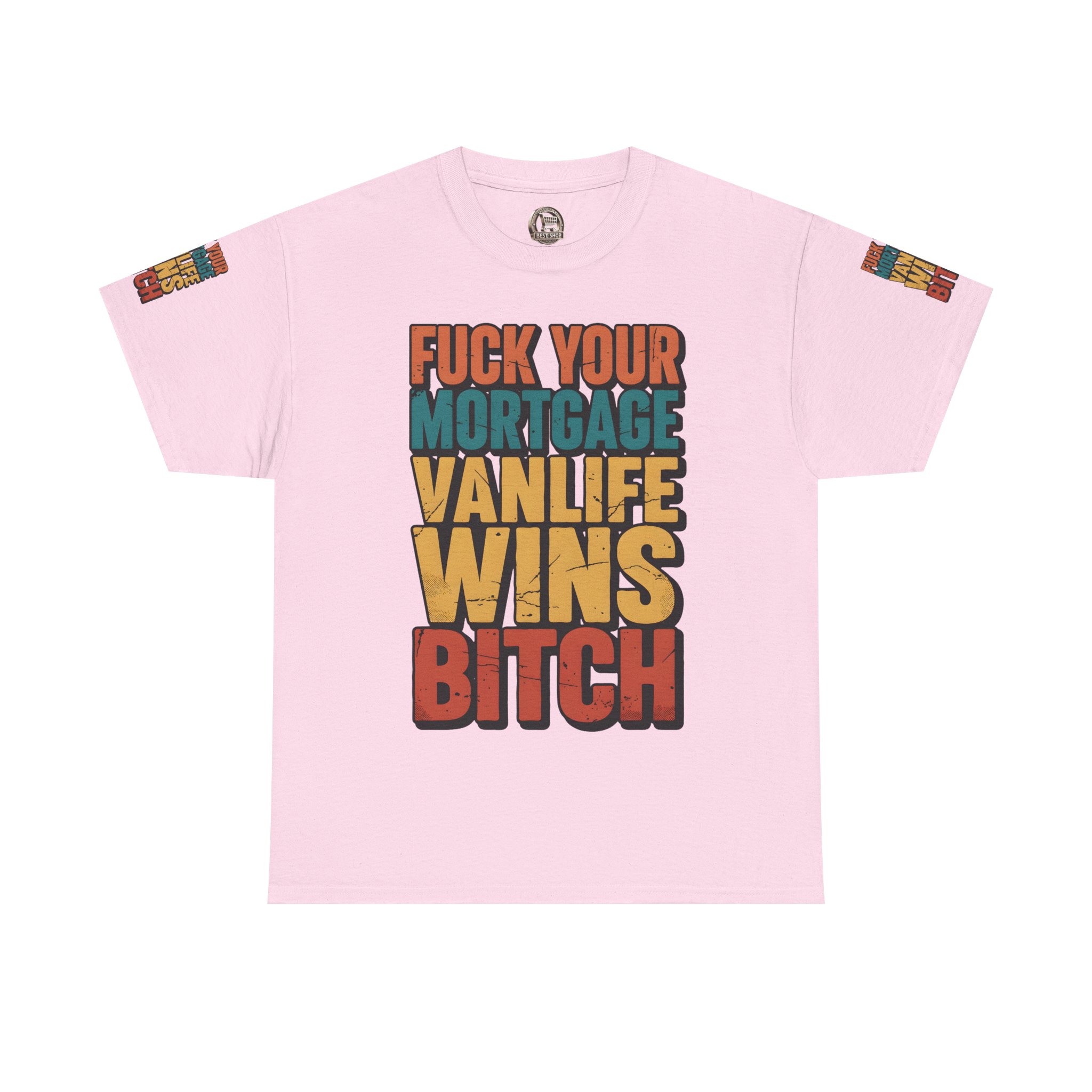 Unisex Heavy Cotton Tee — "Fuck Your Mortgage" Design F**K-Line