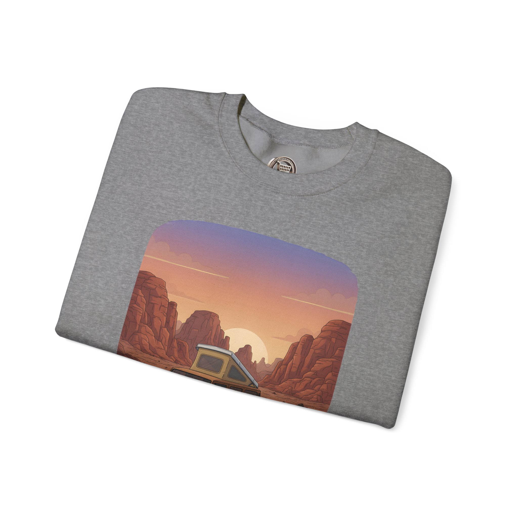 Unisex Heavy Blend™ Crewneck Sweatshirt — "Desert Dreams Dusty Roads" Design Sitcom-Line