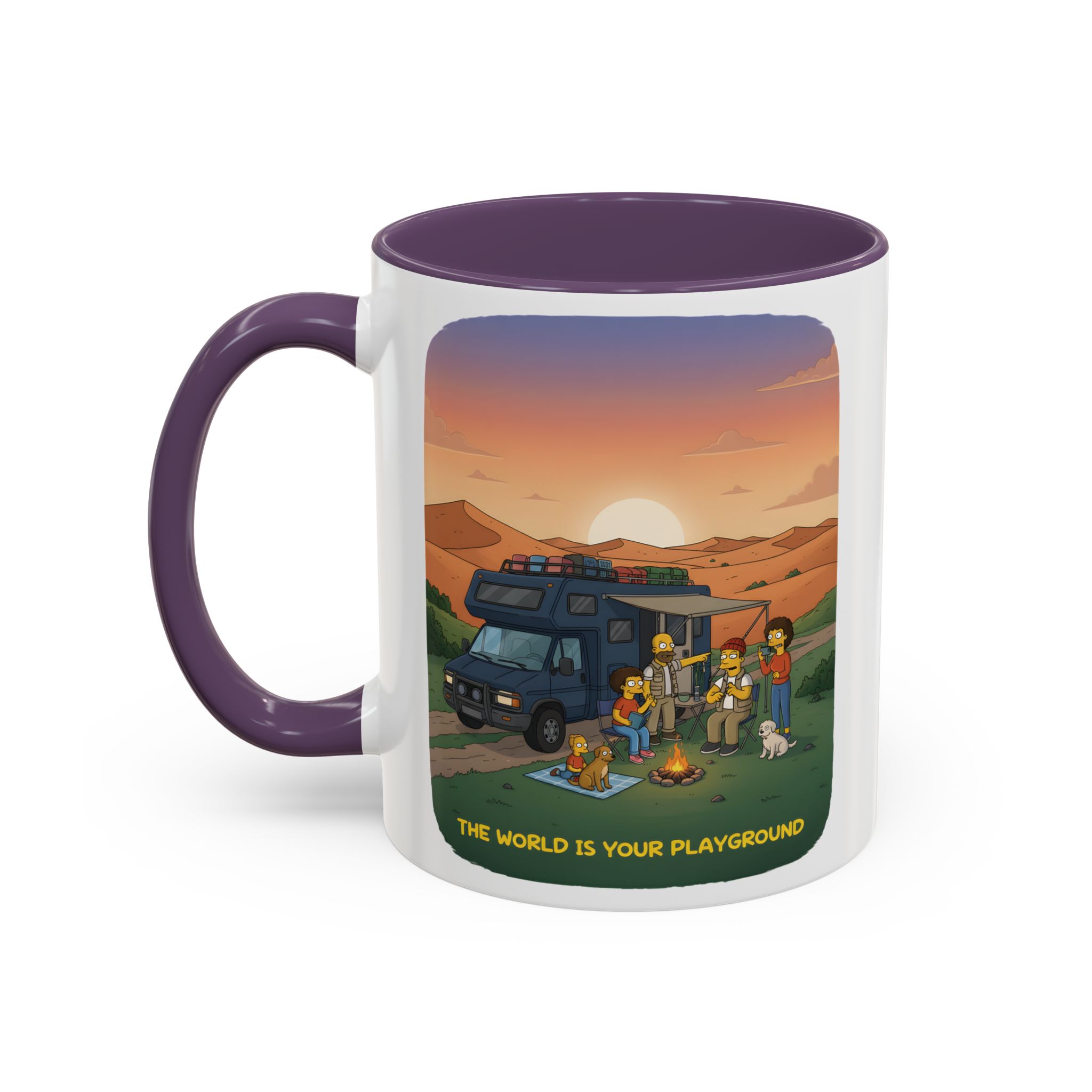 Accent Coffee Mug (11, 15oz) — "The World Is Your playground" Design Sitcom-Line