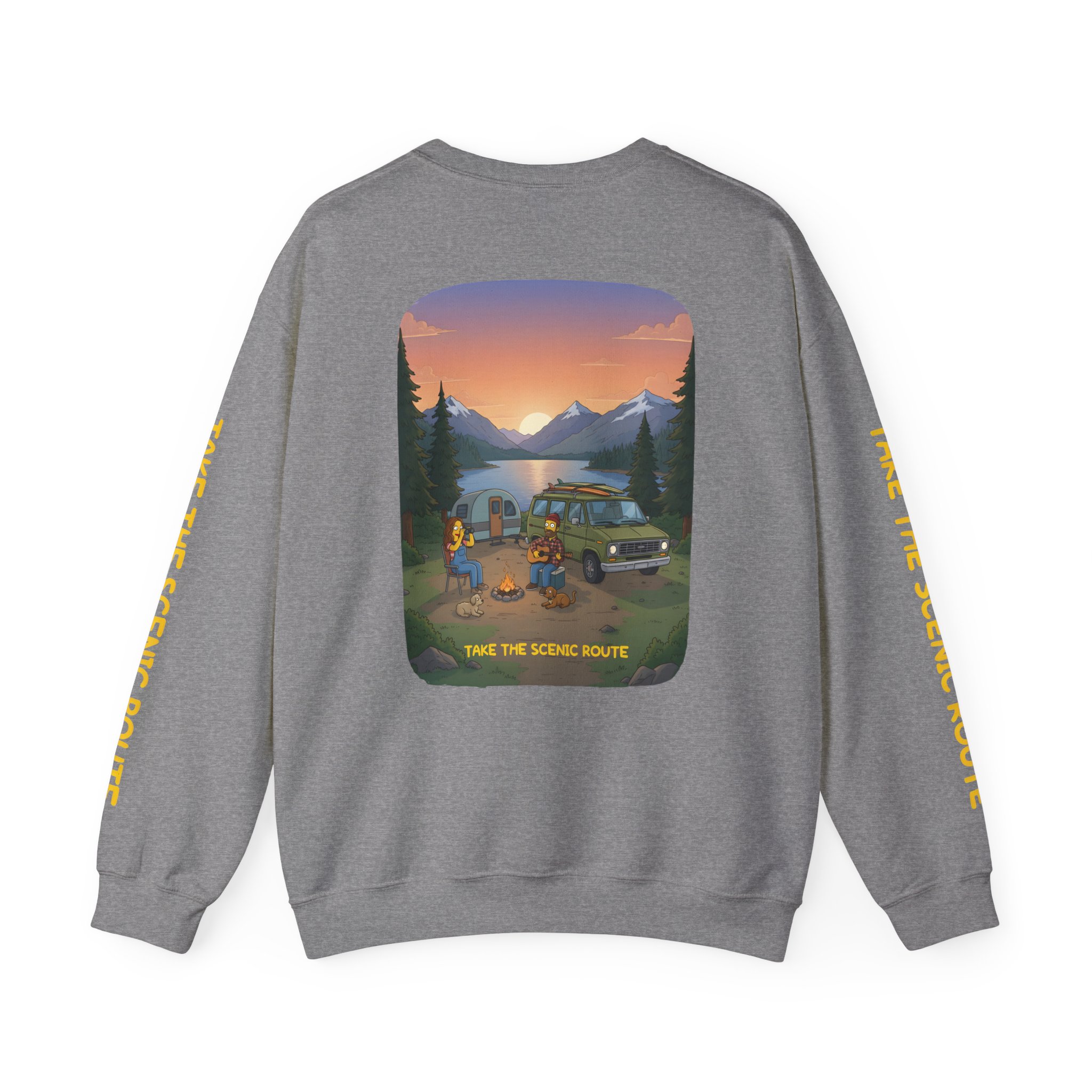 Unisex Heavy Blend™ Crewneck Sweatshirt — "Take The Scenic Route" Design Sitcom-Line