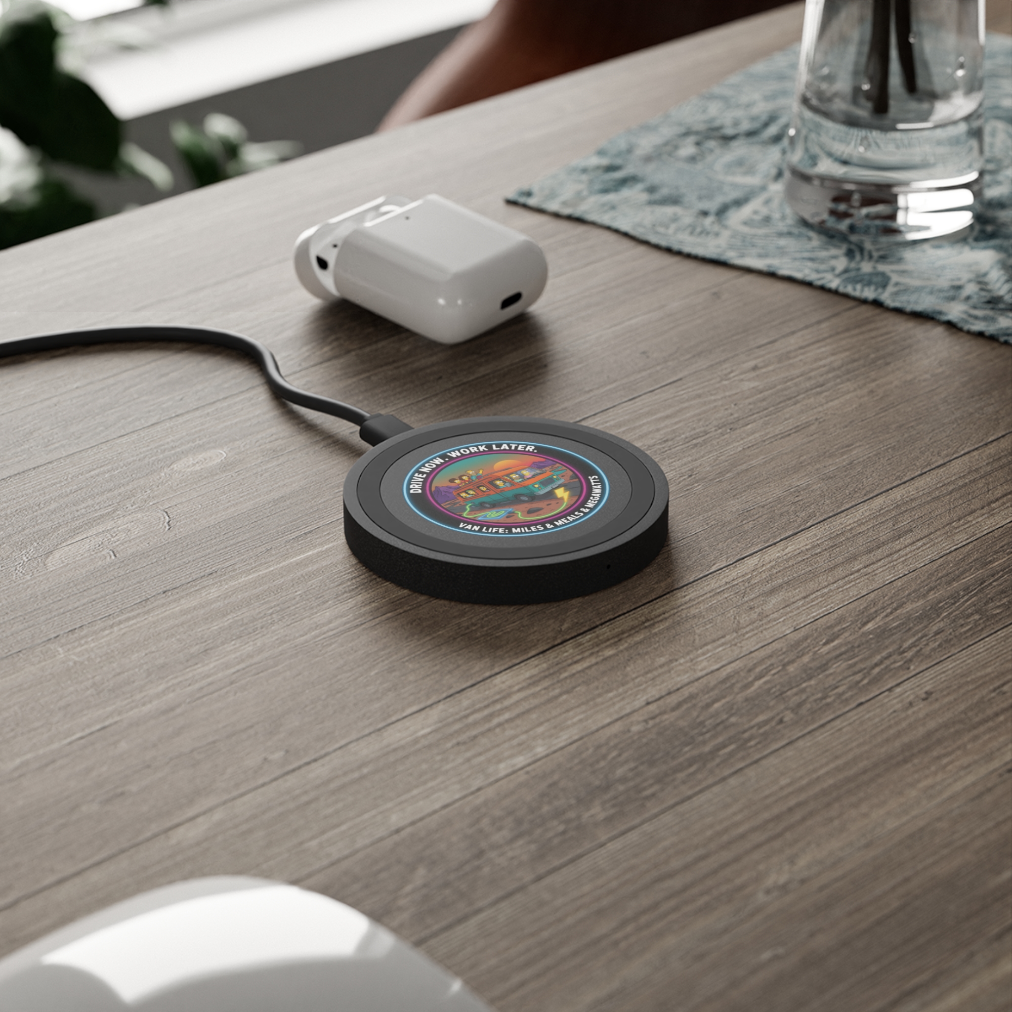14551403535819758716_2048.jpeg Wireless Charging Pad — "Drive Now, Work Later" Simpsons Style Van Life Design