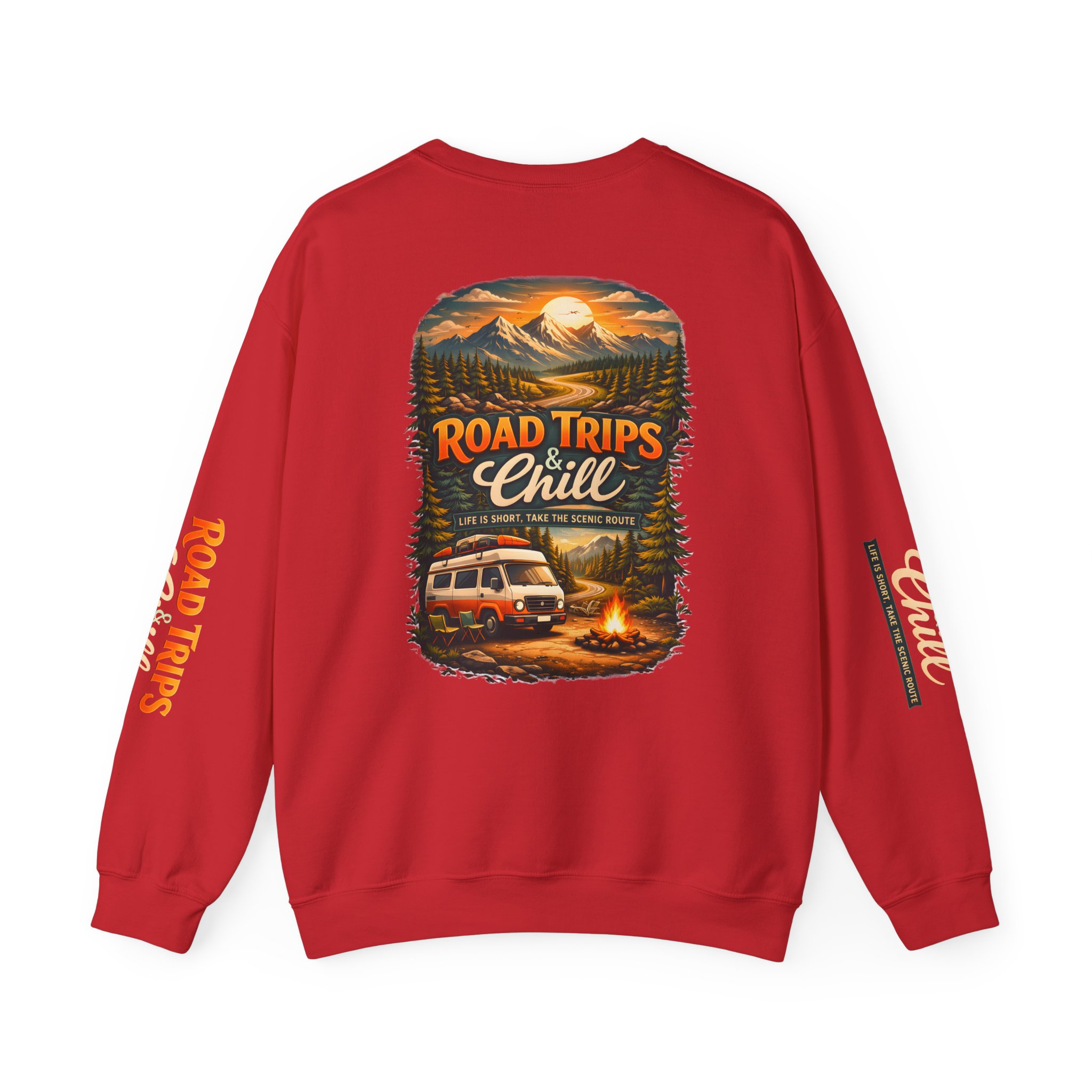 14555556572559210484_2048.jpeg Unisex Heavy Blend™ Crewneck Sweatshirt — "Road Trips & Chill" Design Scenic-Line