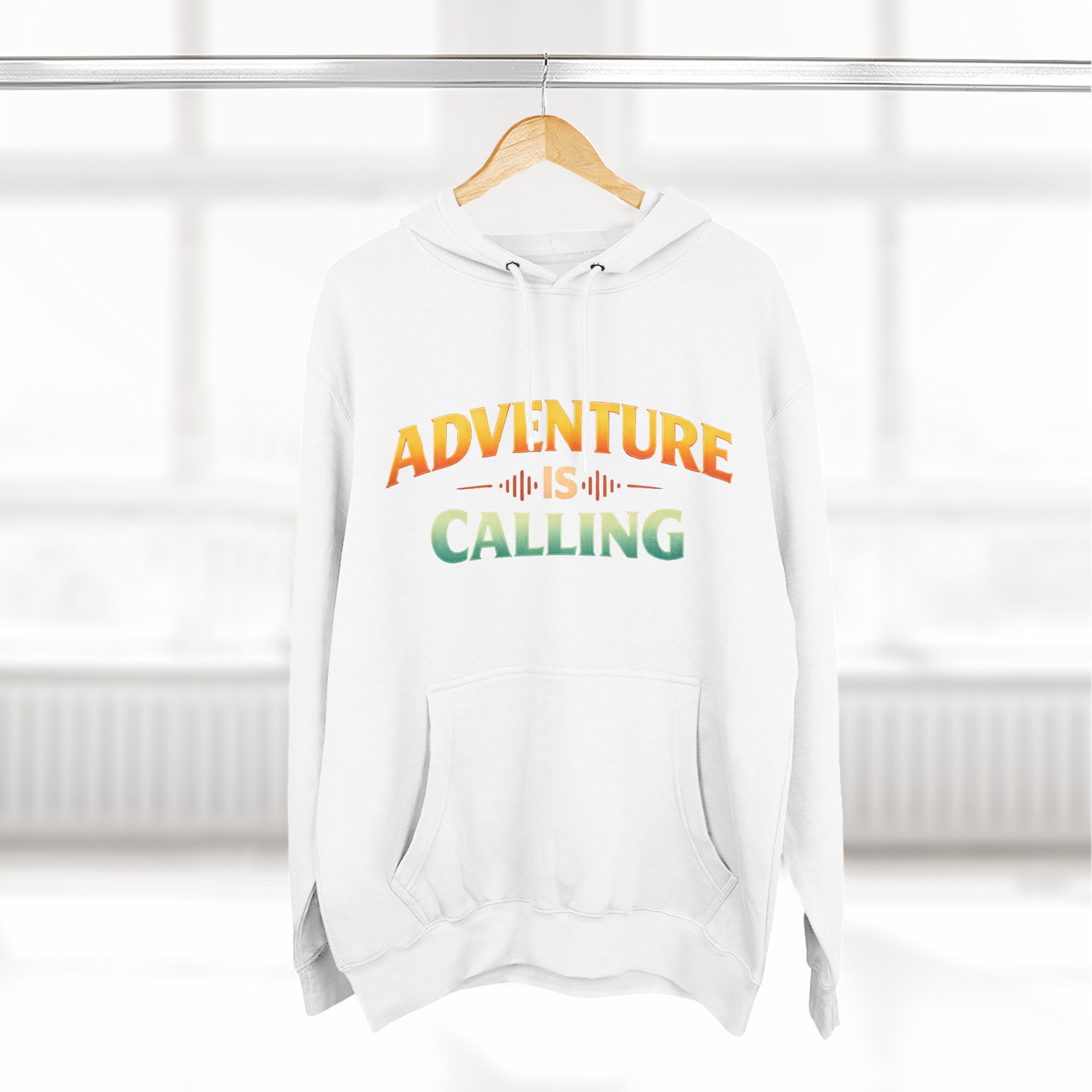 Three-Panel Fleece Hoodie - "Adventure Is Calling" Design Scenic-Line