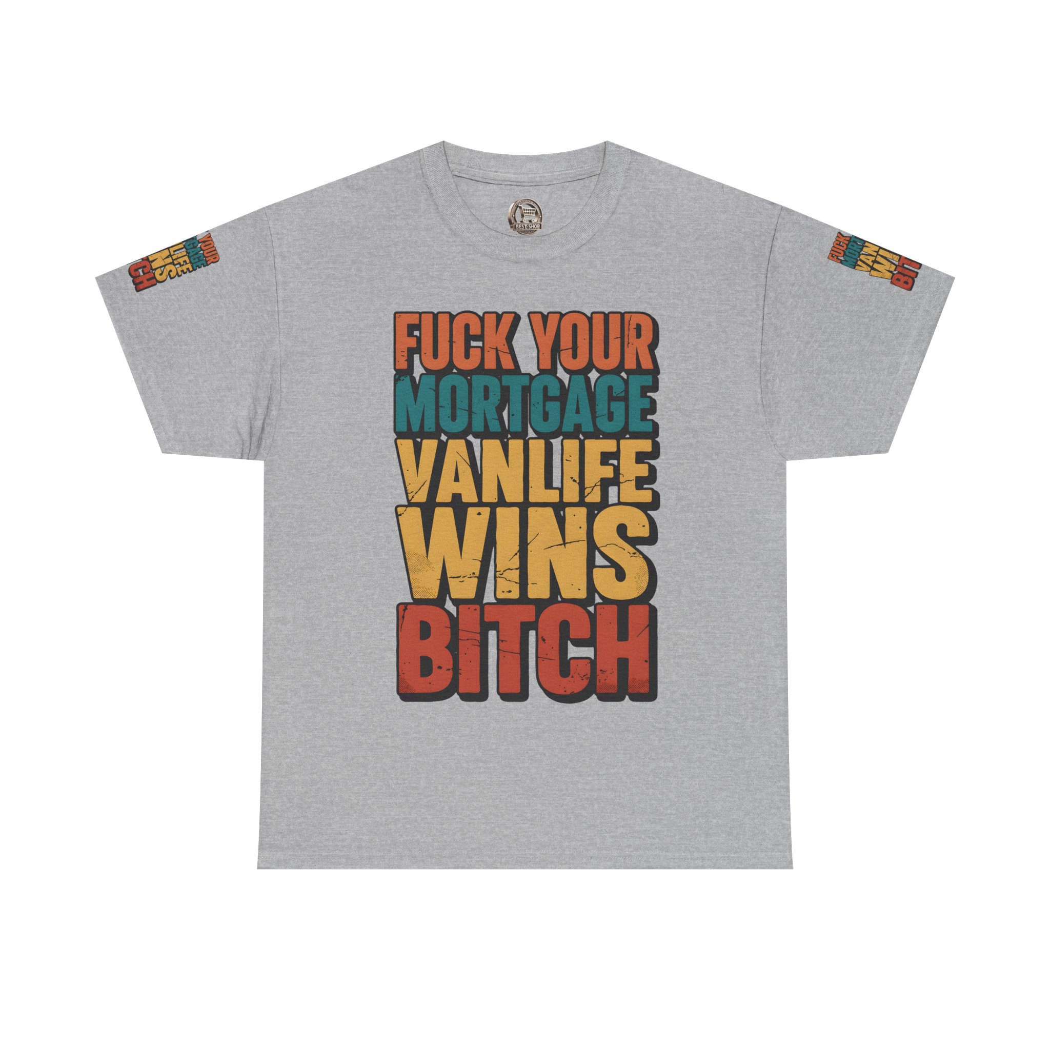 Unisex Heavy Cotton Tee — "Fuck Your Mortgage" Design F**K-Line