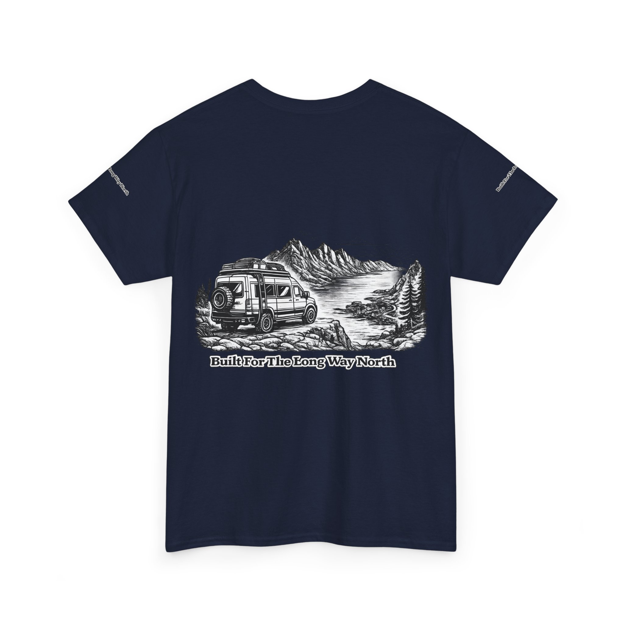 14583270029014184924_2048.jpeg Unisex Heavy Cotton Tee — "Built For The Long Way North" Design Minimal-Line