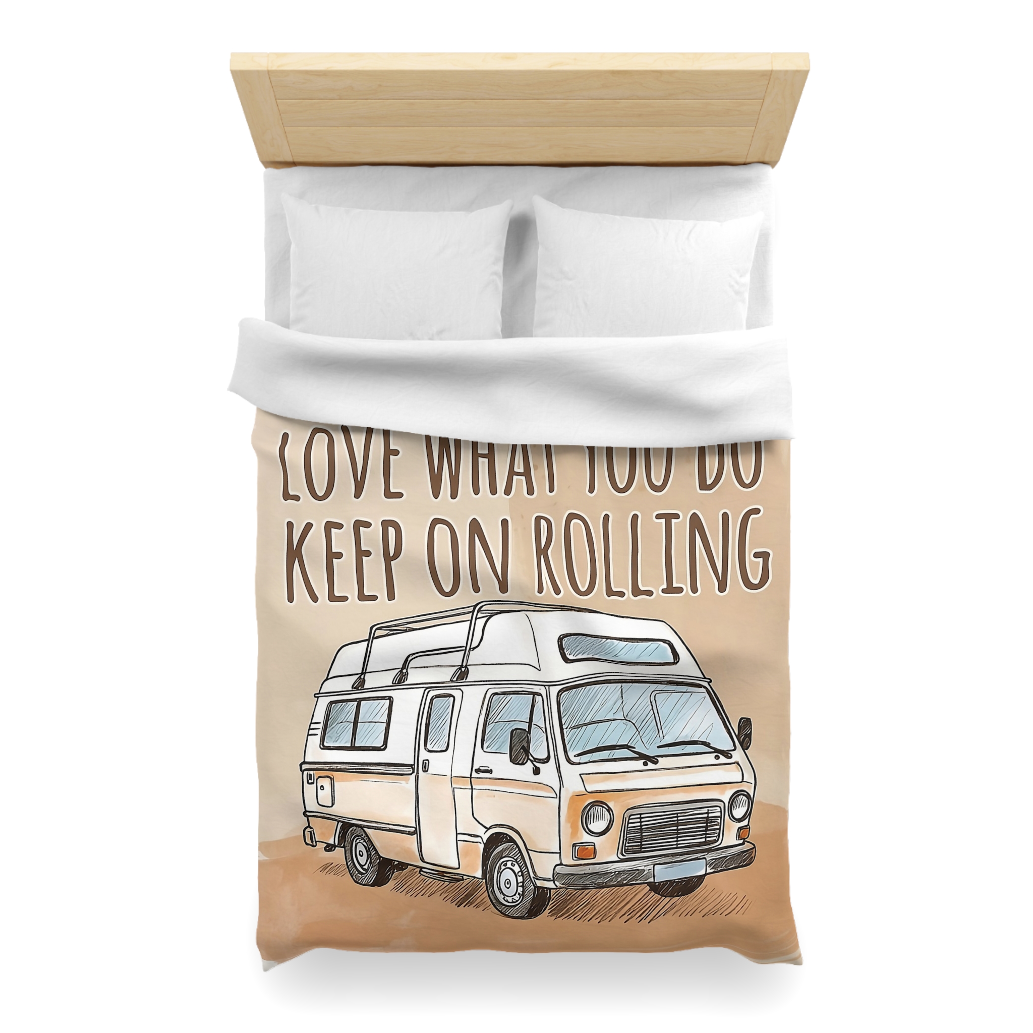 14589928626949983123_2048.jpeg Duvet Cover - 'Do What You Love, Keep On Rolling' Campervan Bedding