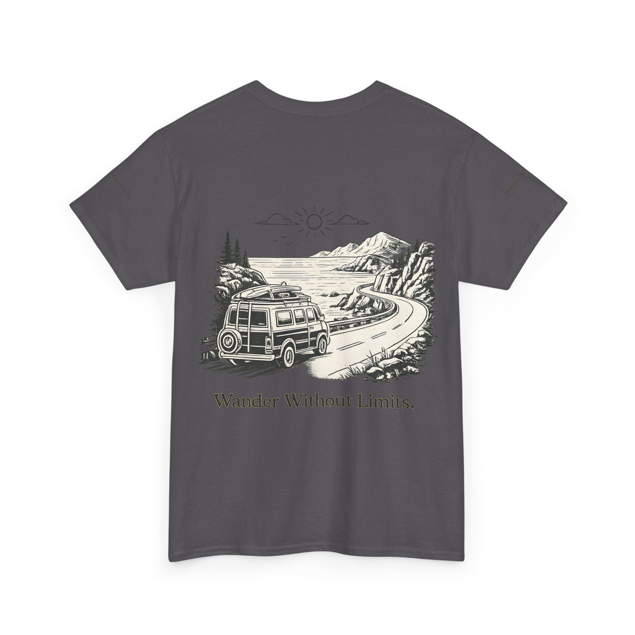 1459223840776895727_2048.jpeg Unisex Heavy Cotton Tee — "Wander Without Limits" Design Minimal-Line