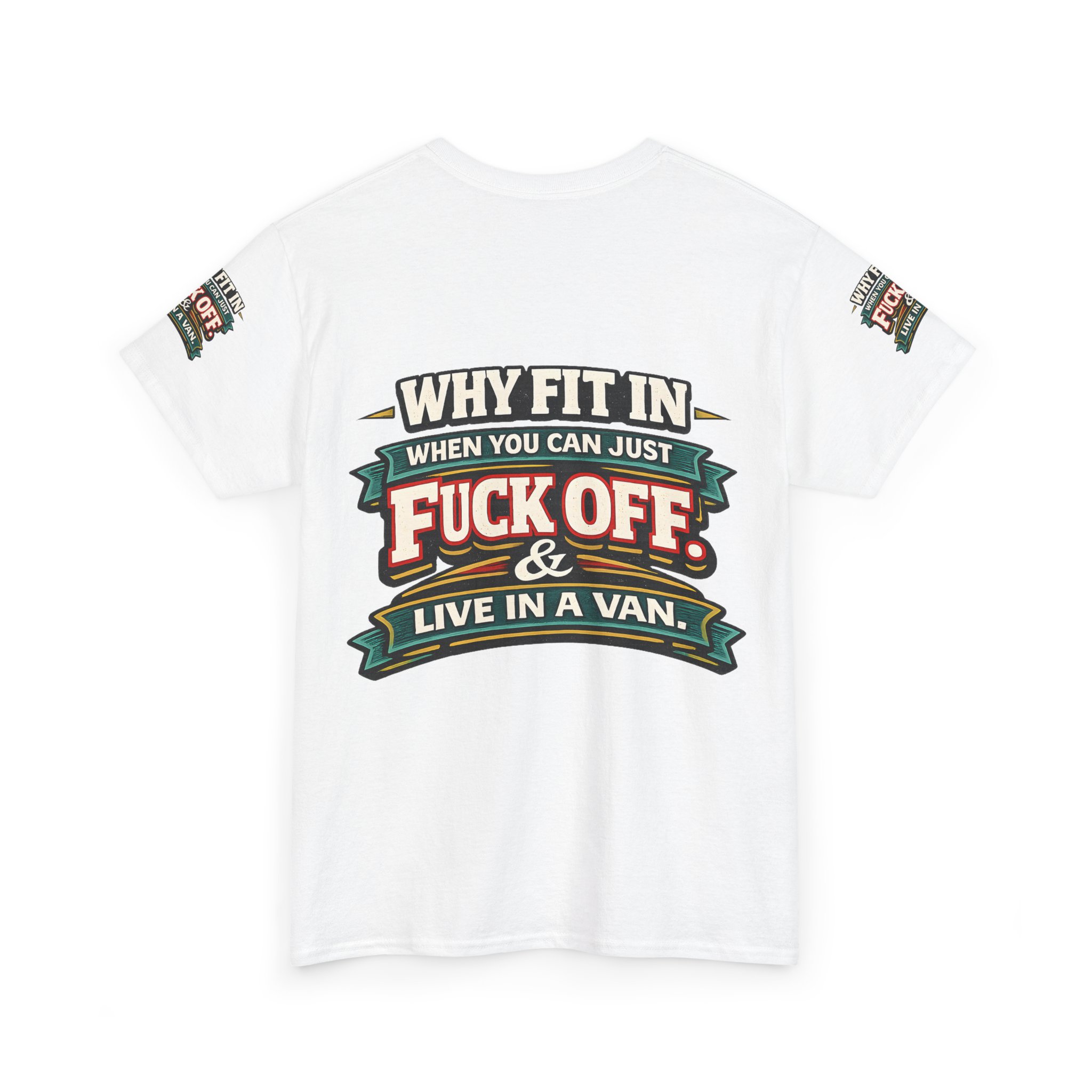 Unisex Heavy Cotton Tee — "Why Fit In" Design F**K-Line