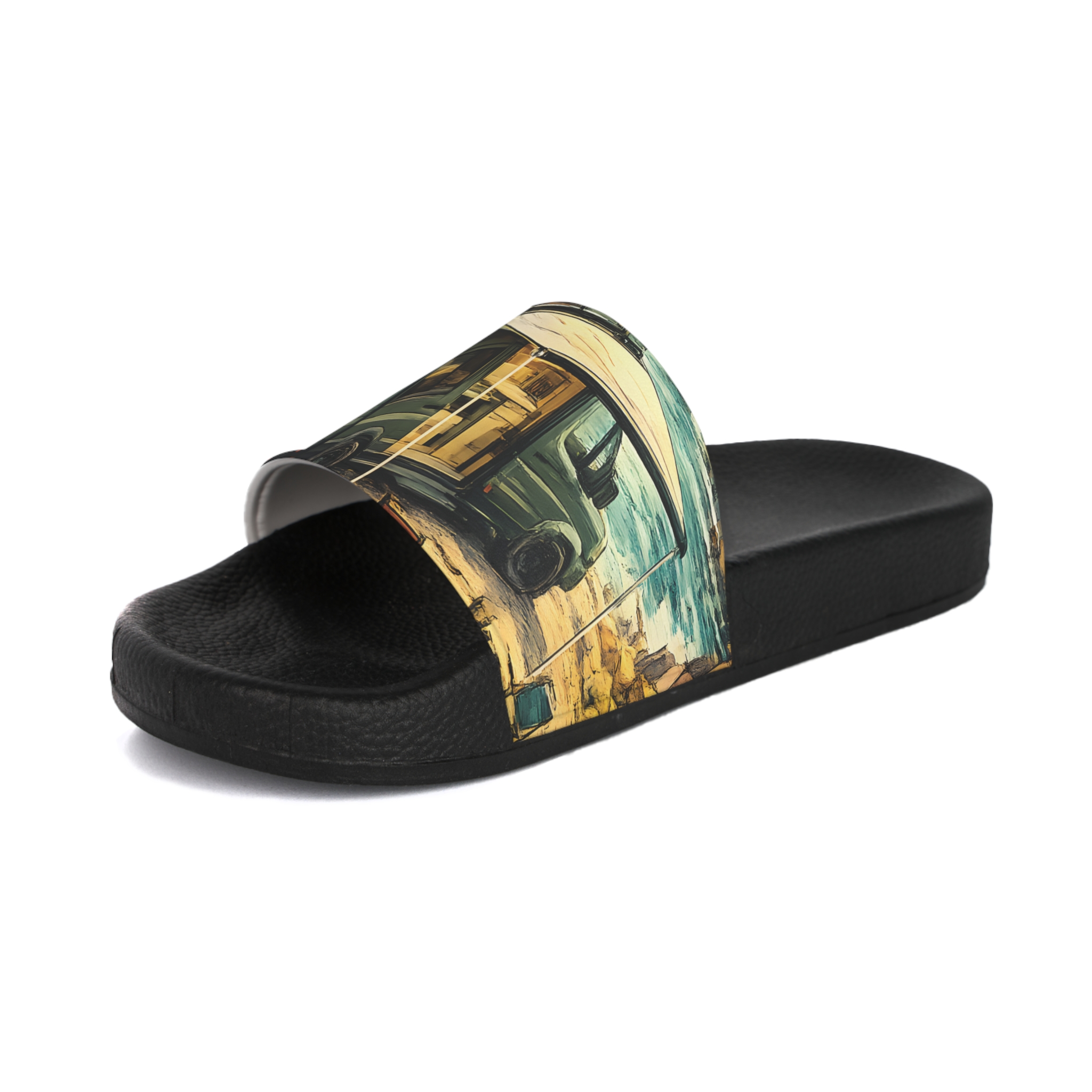 Men's Slide Sandals — Mercedes Camper Vibes for Men (Cubic-Line)