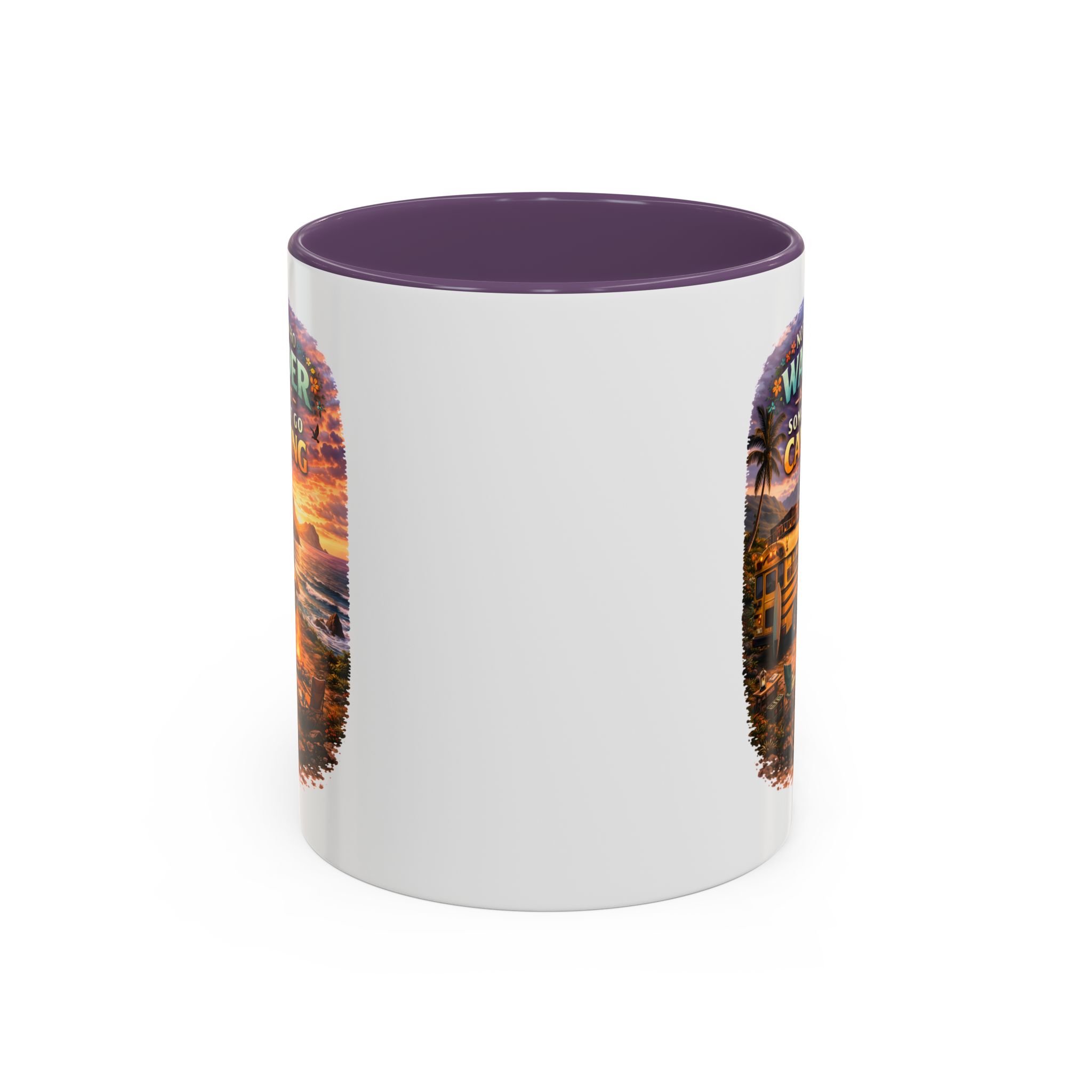 Accent Coffee Mug (11, 15oz) — "Not All Who Wander Are Lost" Design Scenic-Line