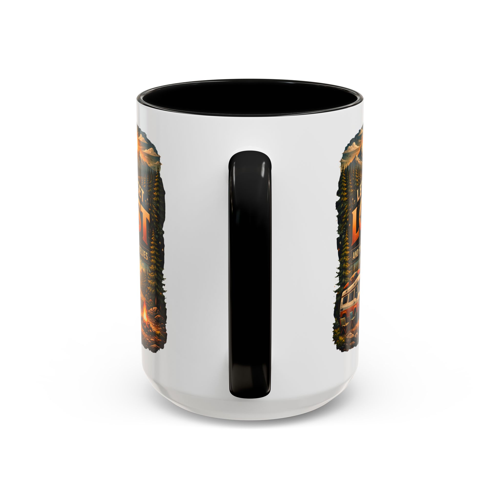 Accent Coffee Mug (11, 15oz) — "Let´s Get Lost And Find Ourselfs" Design Scenic-Line