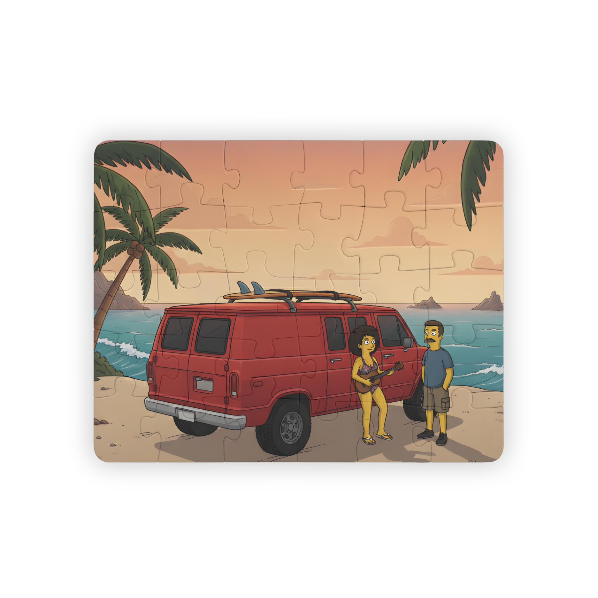 14616096192655080745_2048.jpeg Kids' 30‑Piece Camping Puzzle — Surfing Family Sunset Jigsaw