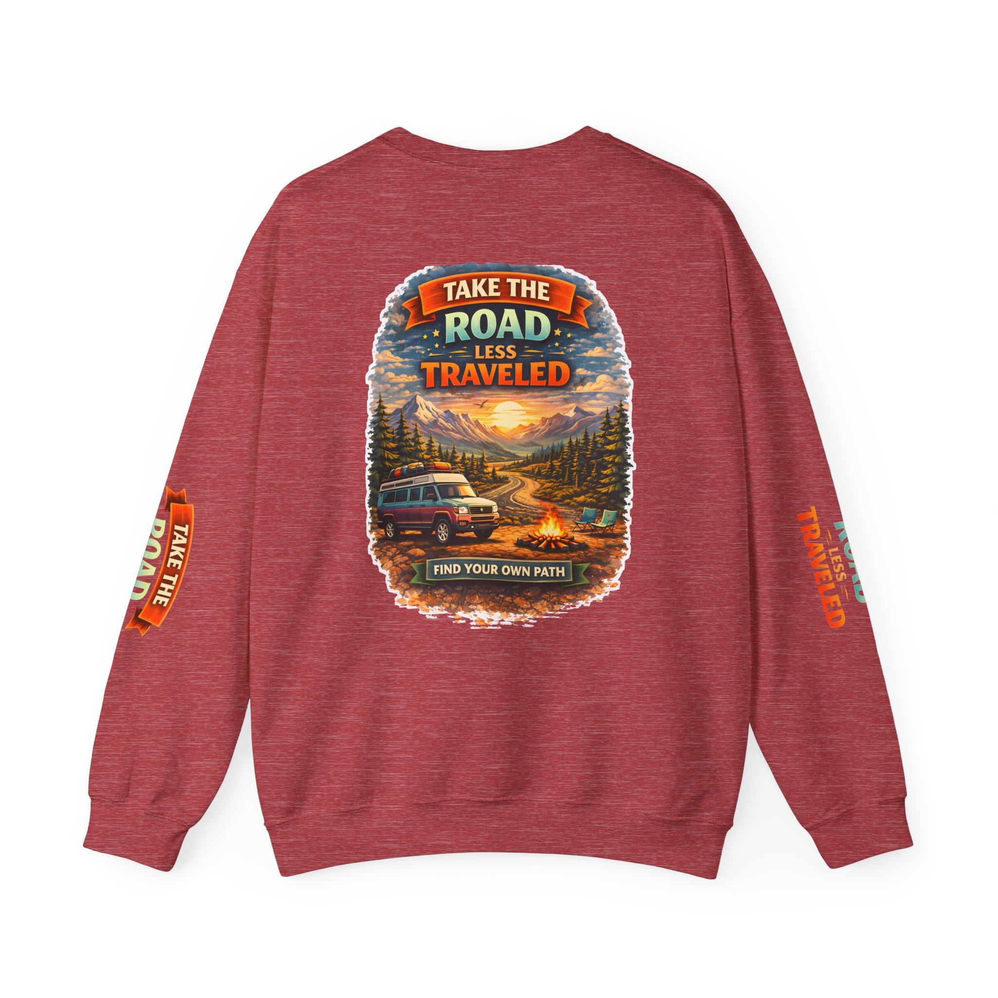 14616102546954456963_2048.jpeg Unisex Heavy Blend™ Crewneck Sweatshirt — "Take The Road Less Traveled" Design Scenic-Line