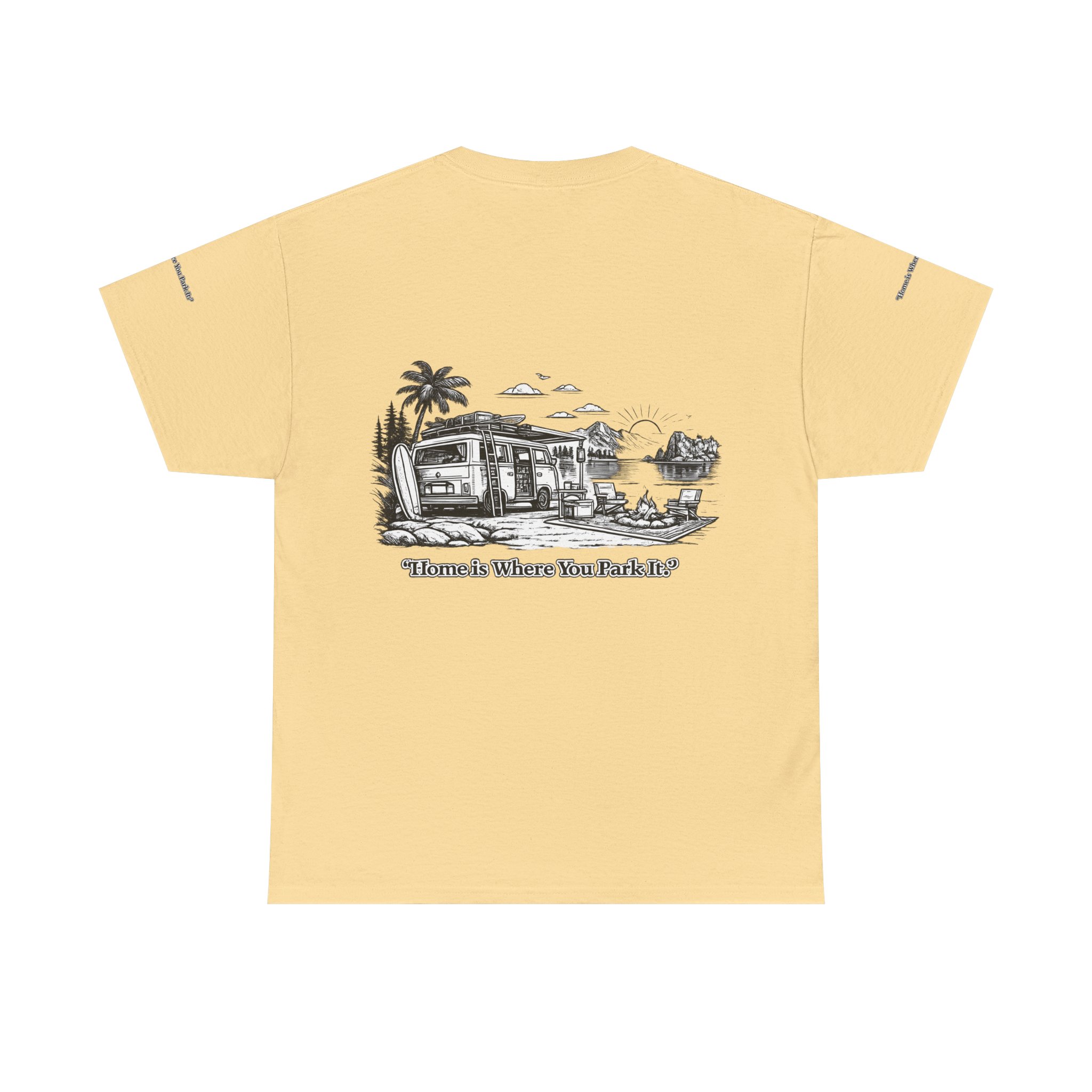1462368202465676721_2048.jpeg Unisex Heavy Cotton Tee — "Home Is Where You Park It" Design Minimal-Line
