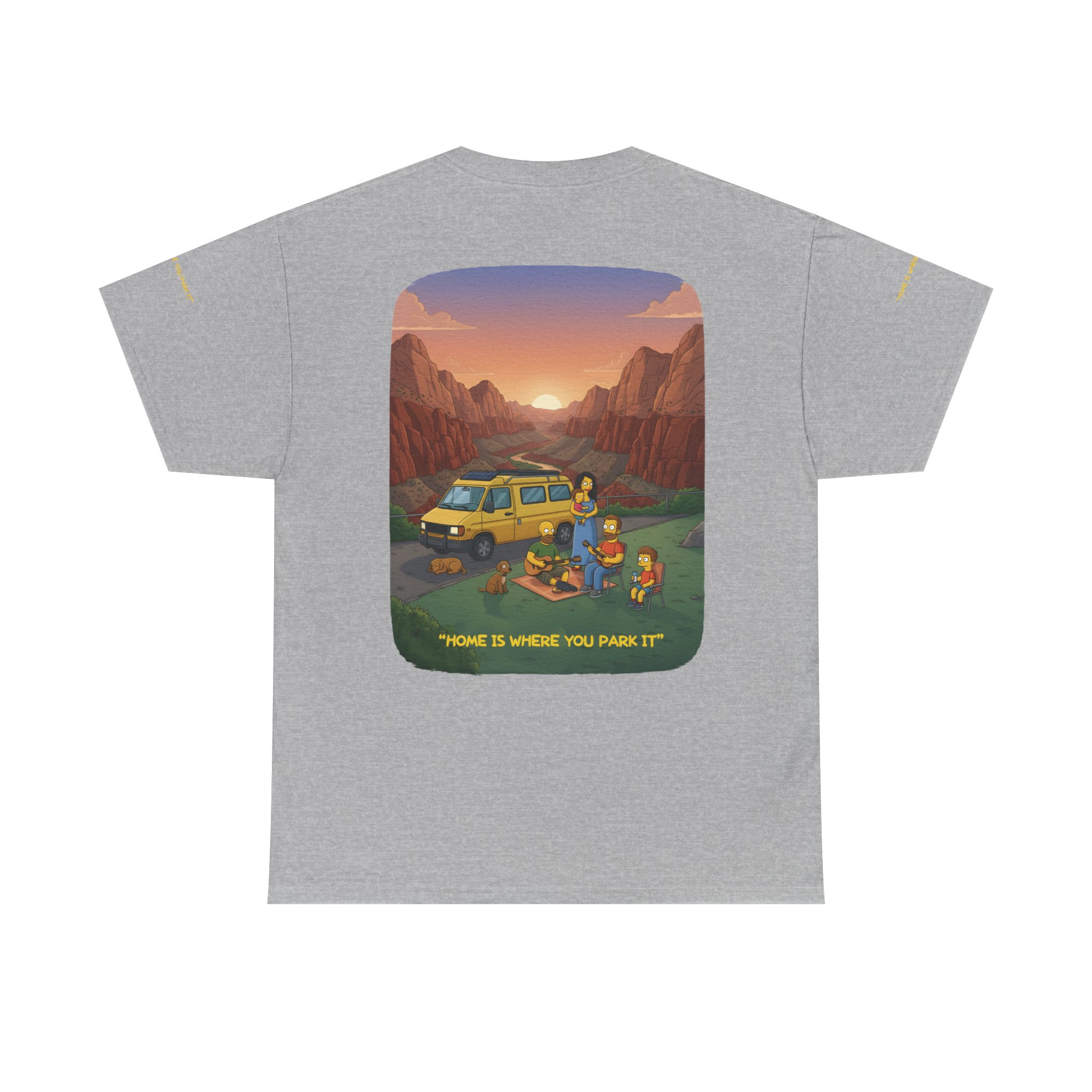 Unisex Heavy Cotton Tee — "Home Is Where You Park It" Design Sitcom-Line