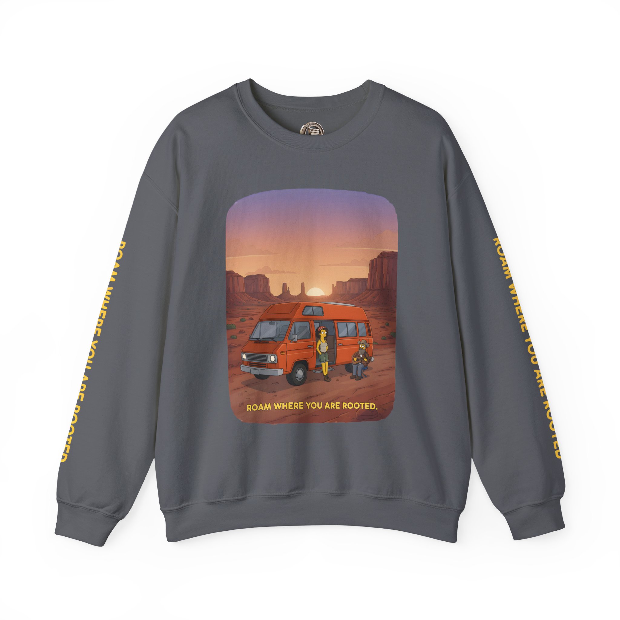 14635230366791013182_2048.jpeg Unisex Heavy Blend™ Crewneck Sweatshirt — "Roam Where You Are Rooted" Design Sitcom-Line