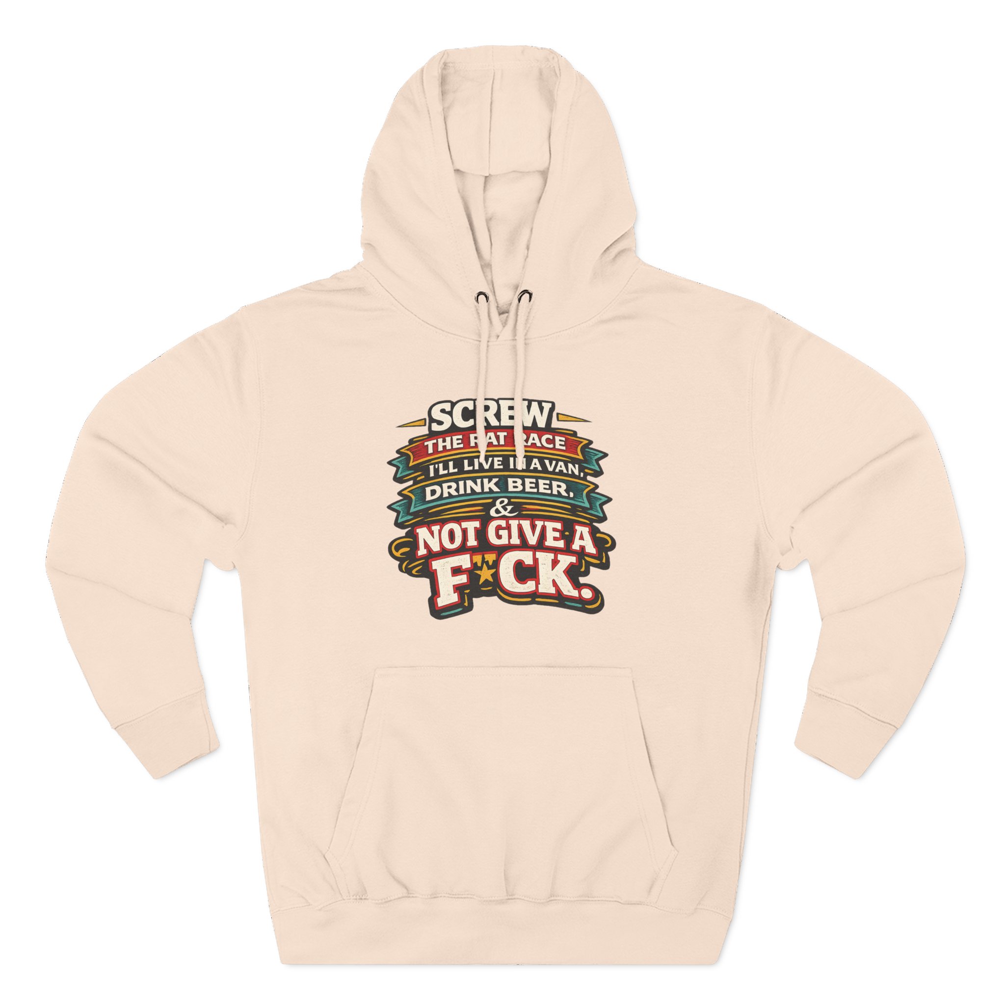 146443800084122797_2048.jpeg Three-Panel Fleece Hoodie - "Screw The Rat Race" Design F**K-Line