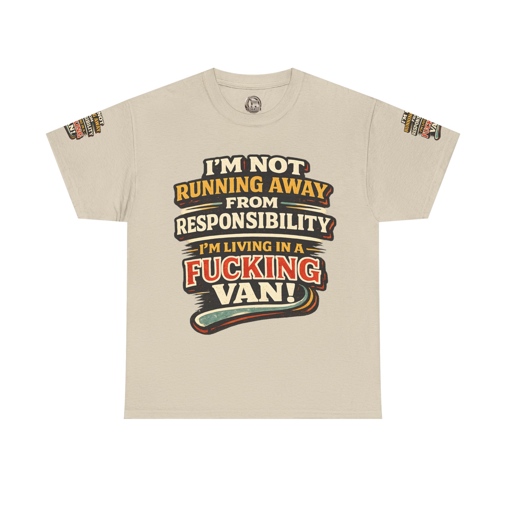 Unisex Heavy Cotton Tee — "I`m Not running Away" Design F**K-Line