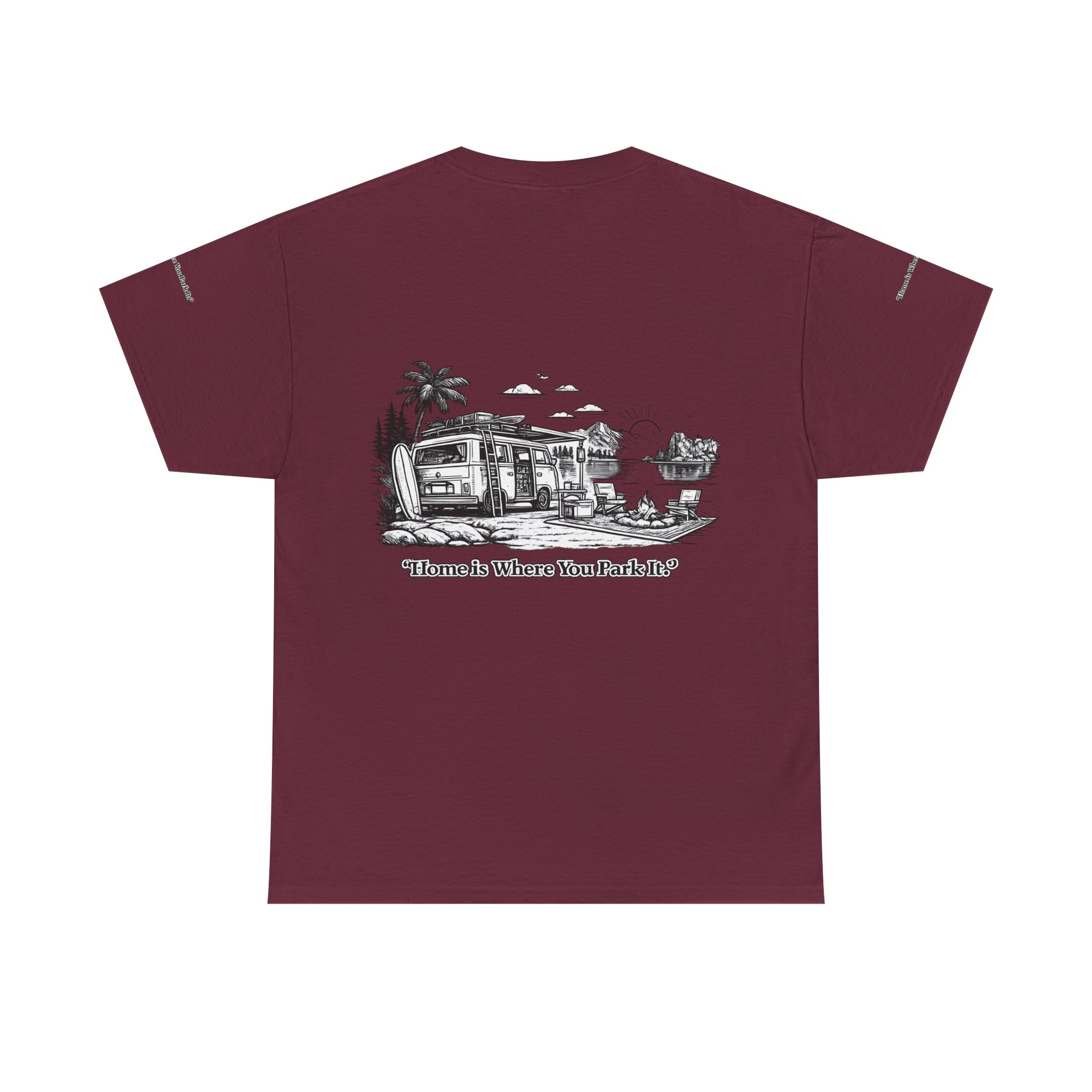 14650313975131268515_2048.jpeg Unisex Heavy Cotton Tee — "Home Is Where You Park It" Design Minimal-Line