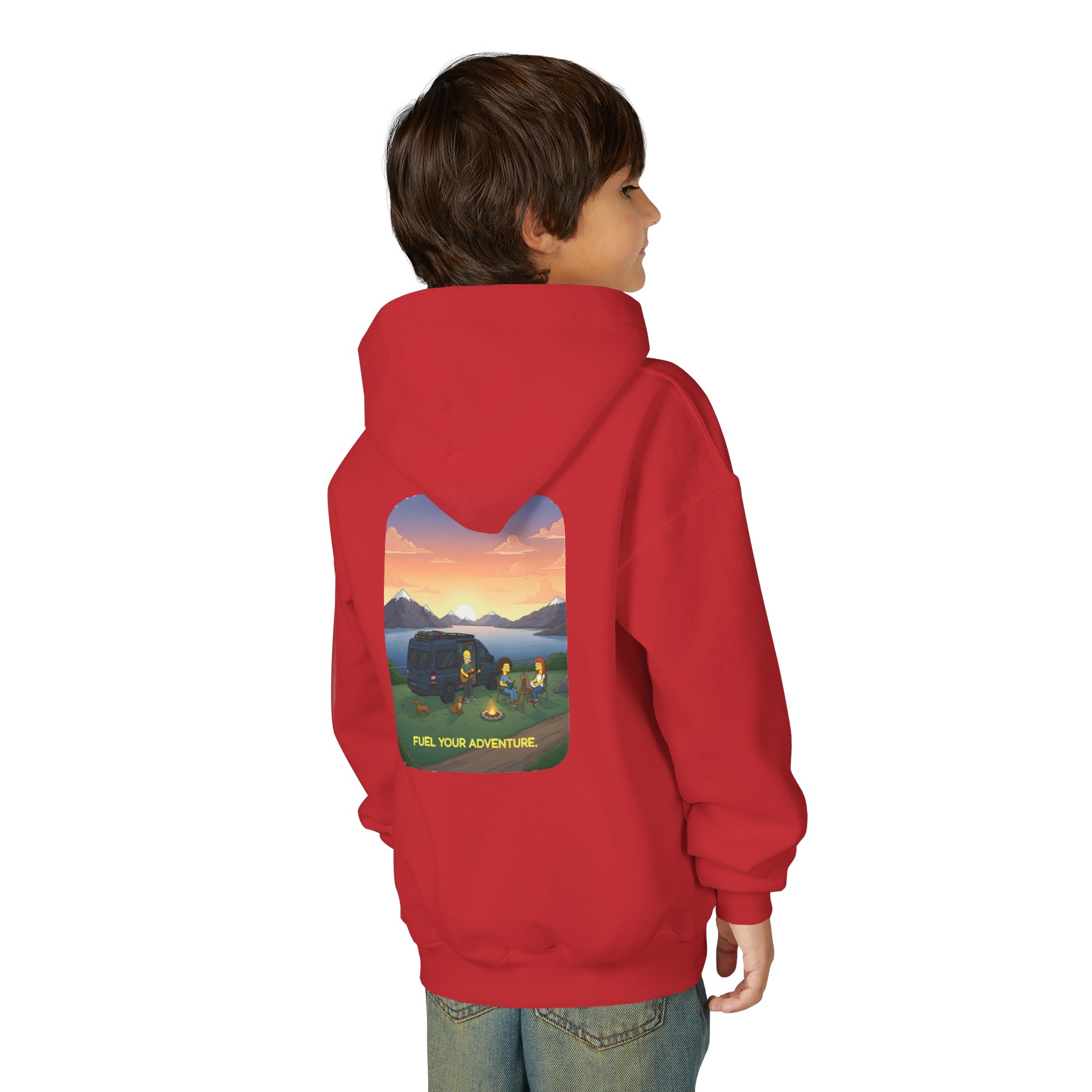 Youth Hoodie(Gildan) – "Fuel Your Adventure" (Design Sitcom-Line)