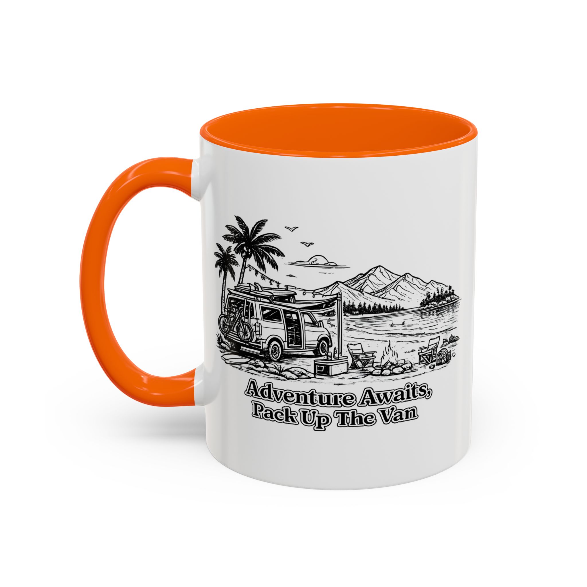 14657133893941004255_2048.jpeg Accent Coffee Mug (11, 15oz) — "Adventure Awaits,Pack Up The Van" Design Minimal-Line