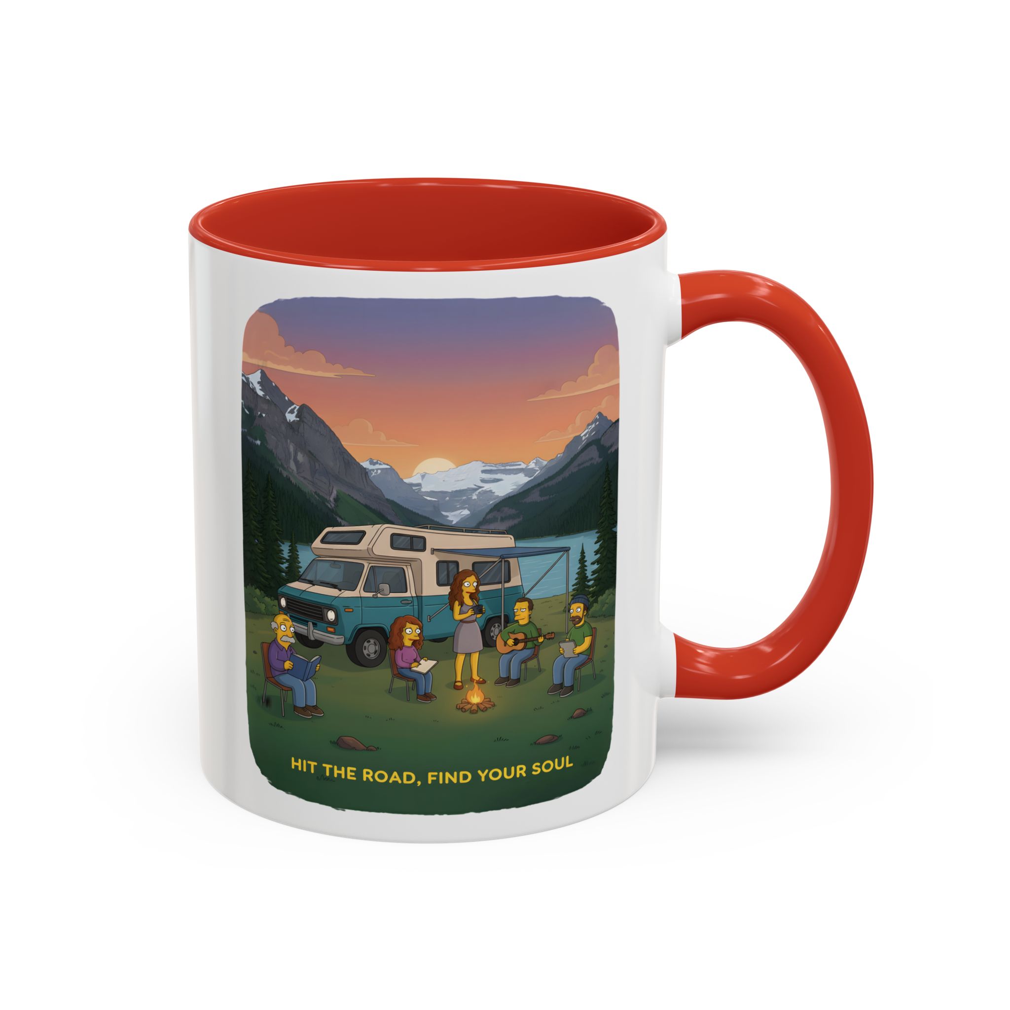 Accent Coffee Mug (11, 15oz) — "Hit The Road-Find Your Soul" Design Sitcom-Line