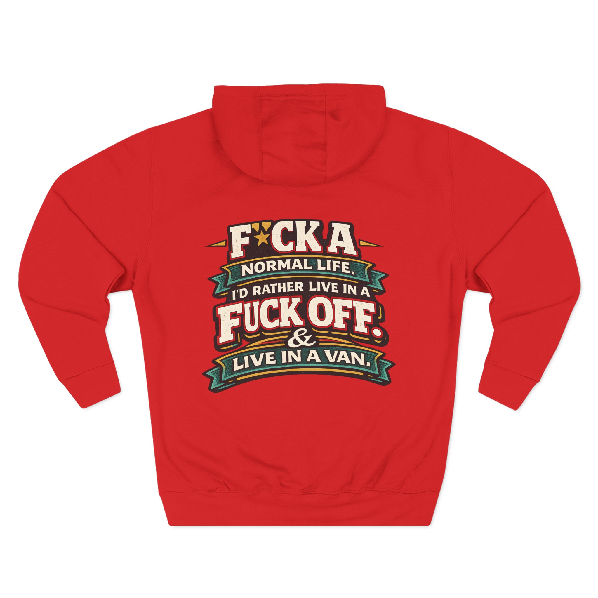 14676842330742874011_2048.jpeg Three-Panel Fleece Hoodie - "Fuck A Normal Life" Design F**K-Line