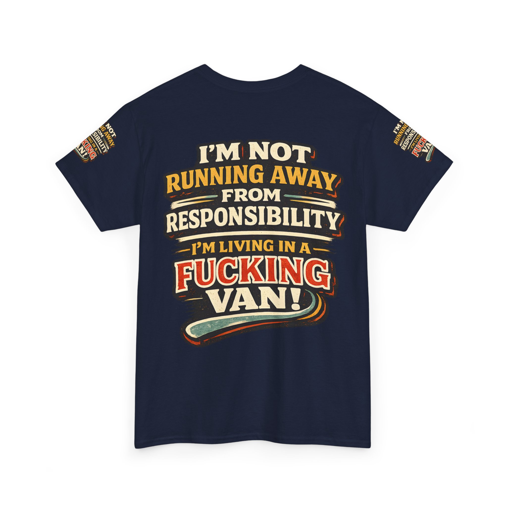Unisex Heavy Cotton Tee — "I`m Not running Away" Design F**K-Line