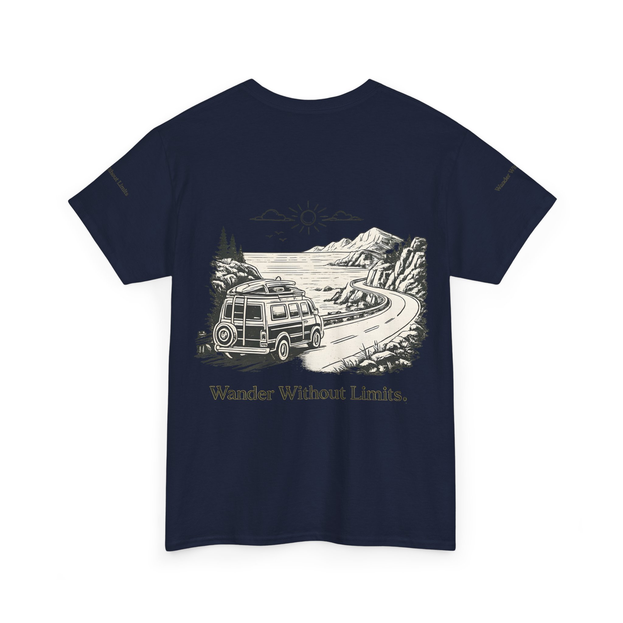 14680243126081099429_2048.jpeg Unisex Heavy Cotton Tee — "Wander Without Limits" Design Minimal-Line