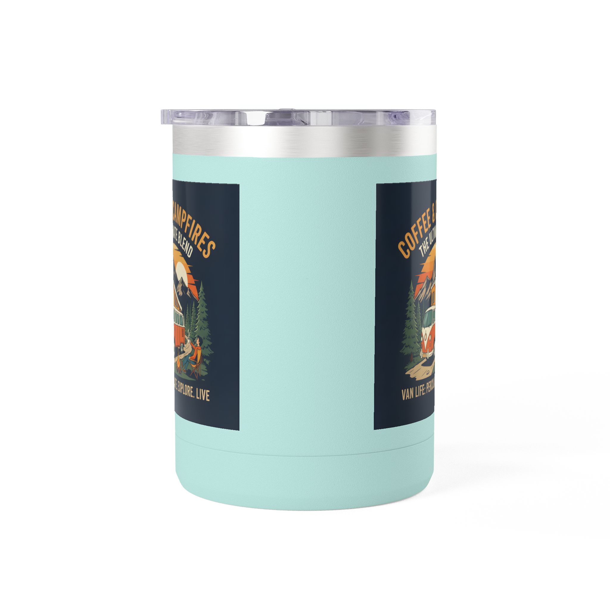 Coffee Mug Tumbler, 15oz — “Coffee & Campfires: The Ultimate Blend”