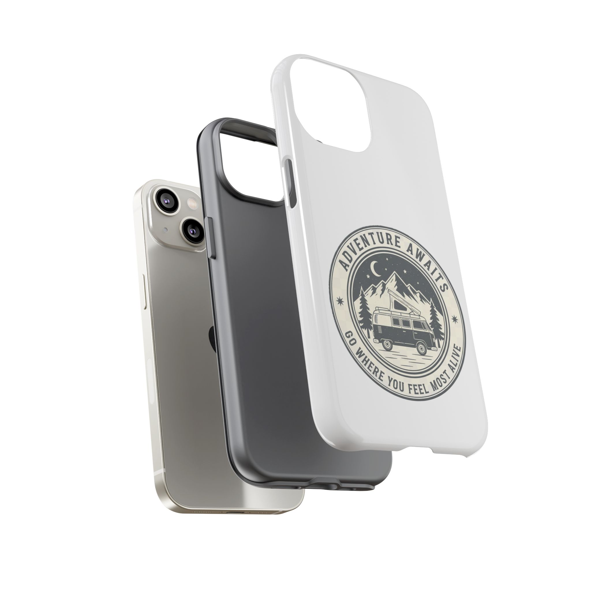 Phone Case — "Adventure Awaits-Go Where You Feel Most Alive" Camper Van Design
