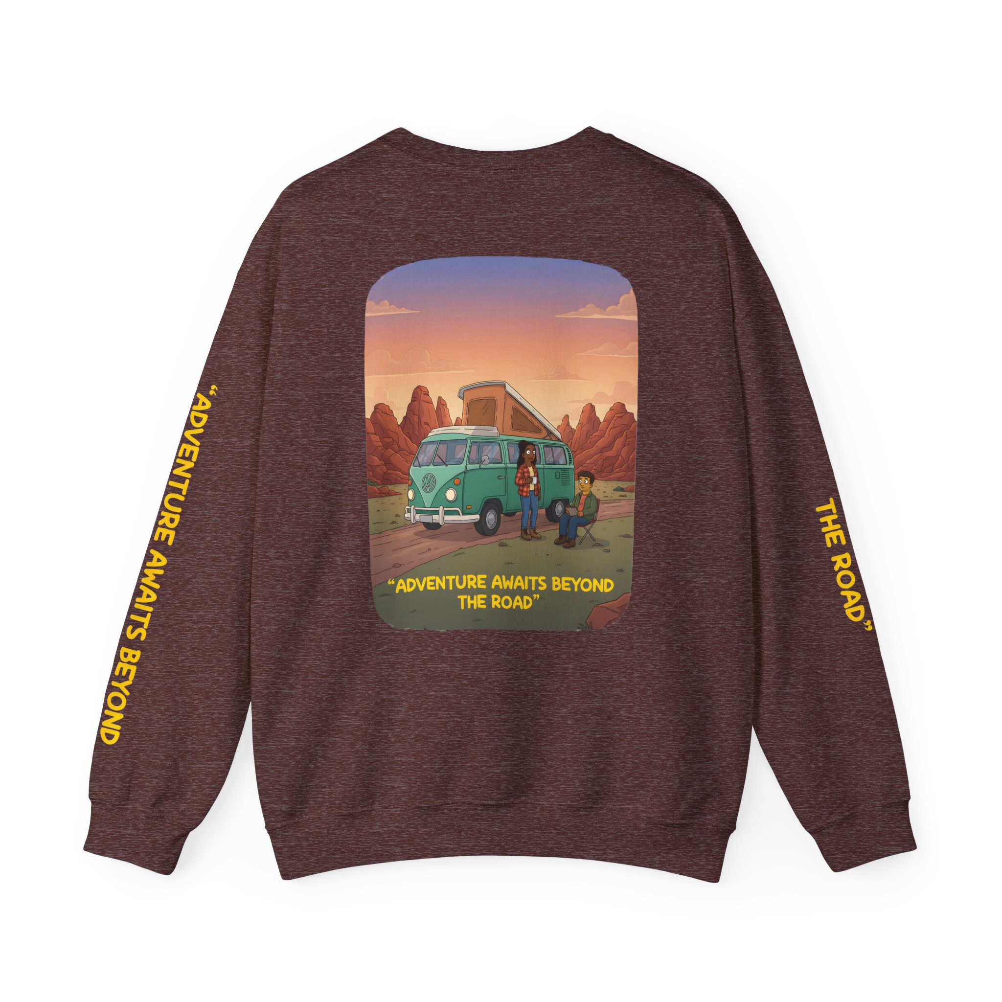 14700850215486128515_2048.jpeg Unisex Heavy Blend™ Crewneck Sweatshirt — "Adventure Awaits Beyond The Road" Design Sitcom-Line