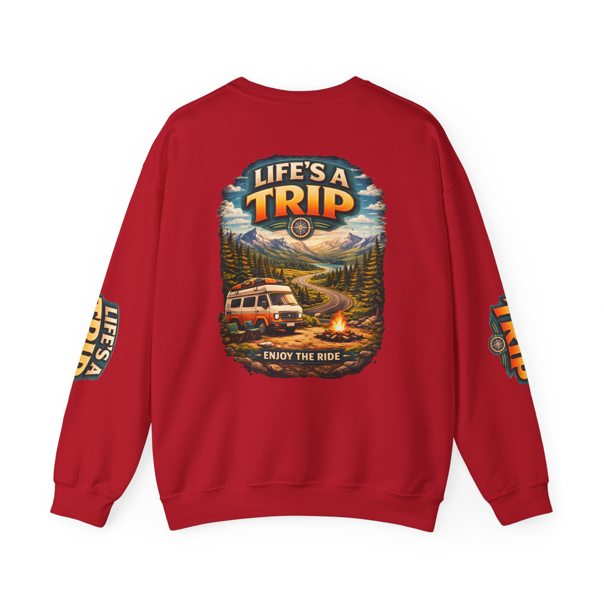 Unisex Heavy Blend™ Crewneck Sweatshirt — "Life s A Trip" Design Scenic-Line
