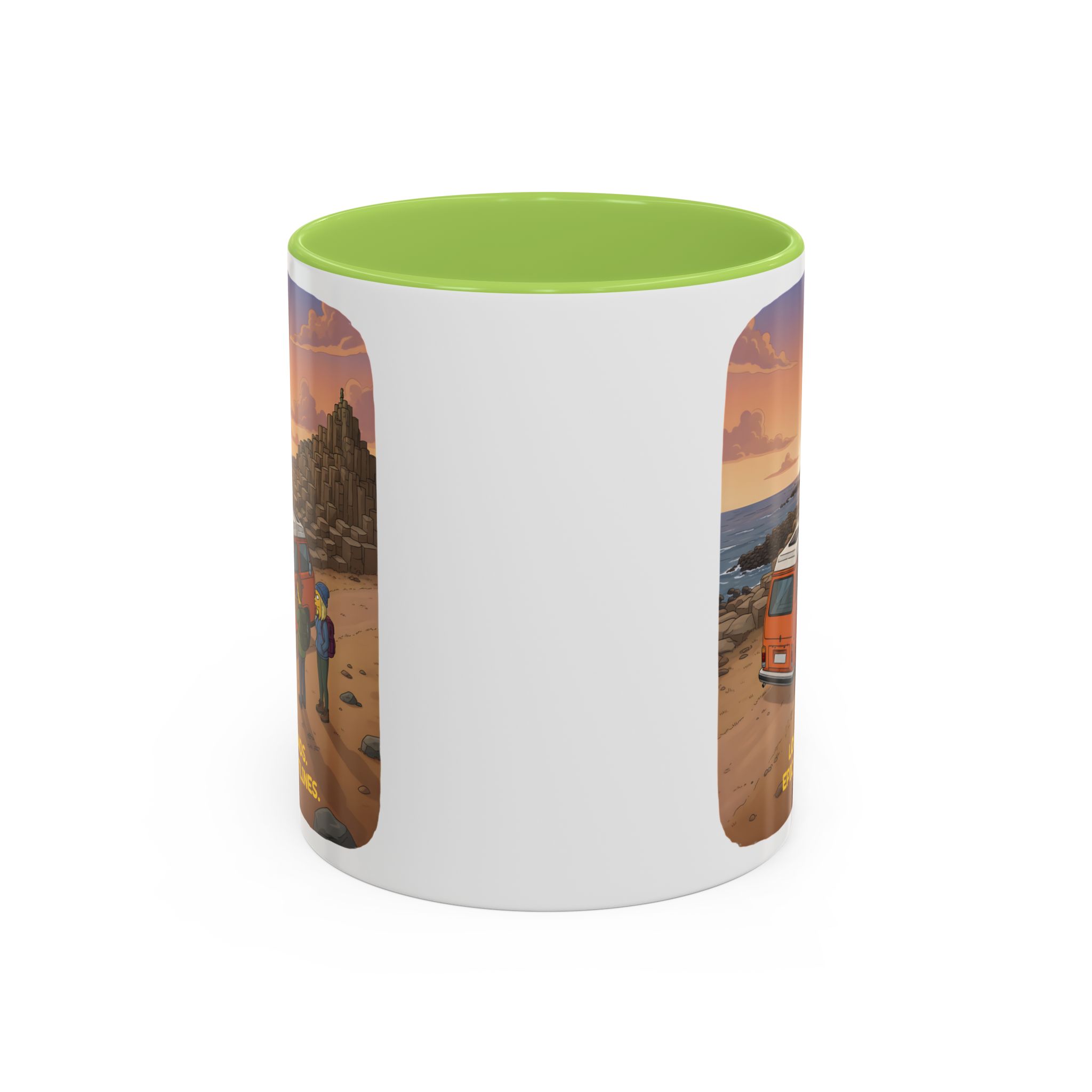 Accent Coffee Mug (11, 15oz) — "Lost Roads Epic Coastlines" Design Sitcom-Line