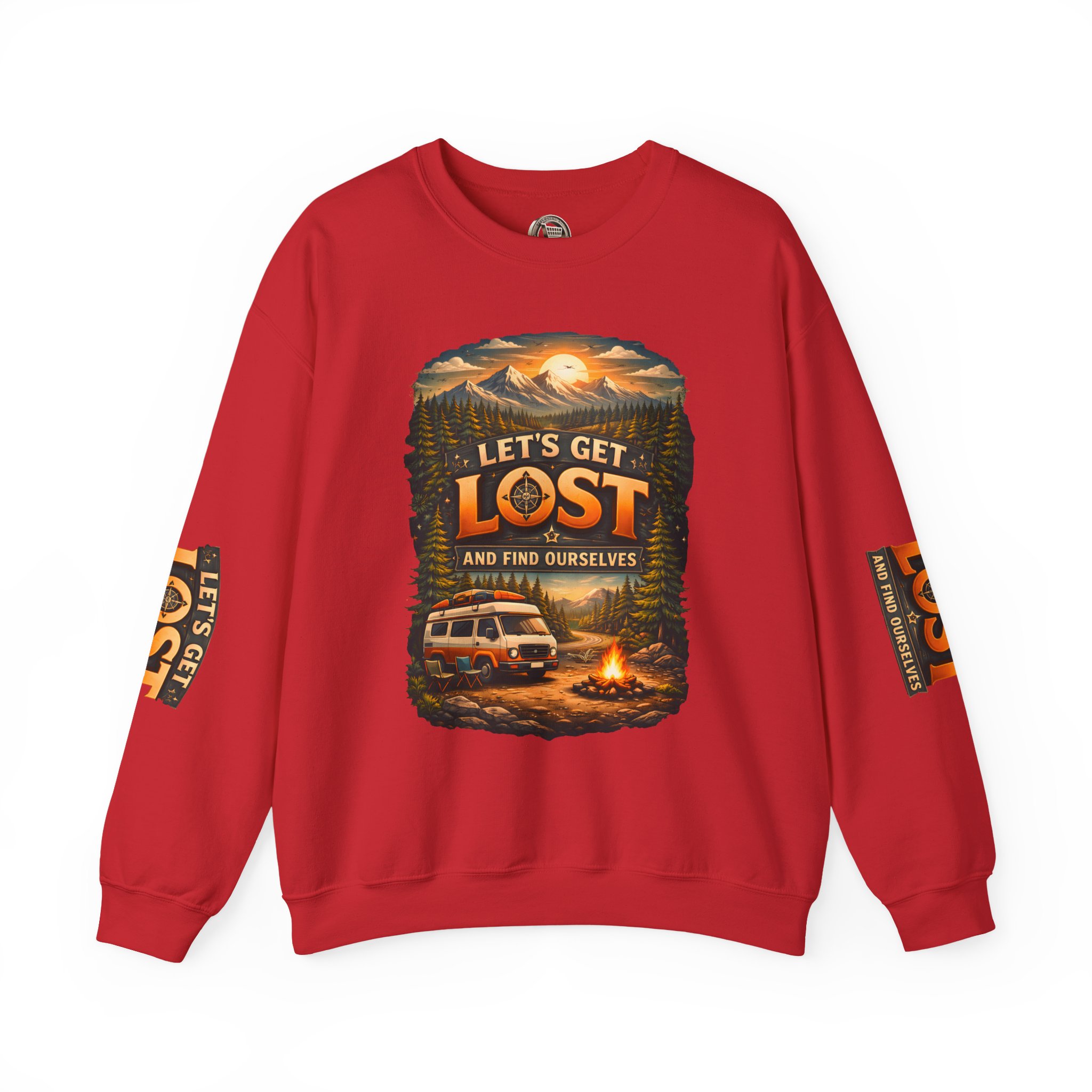 Unisex Heavy Blend™ Crewneck Sweatshirt — "Let´s Get Lost And Found Ourselfs" Design Scenic-Line