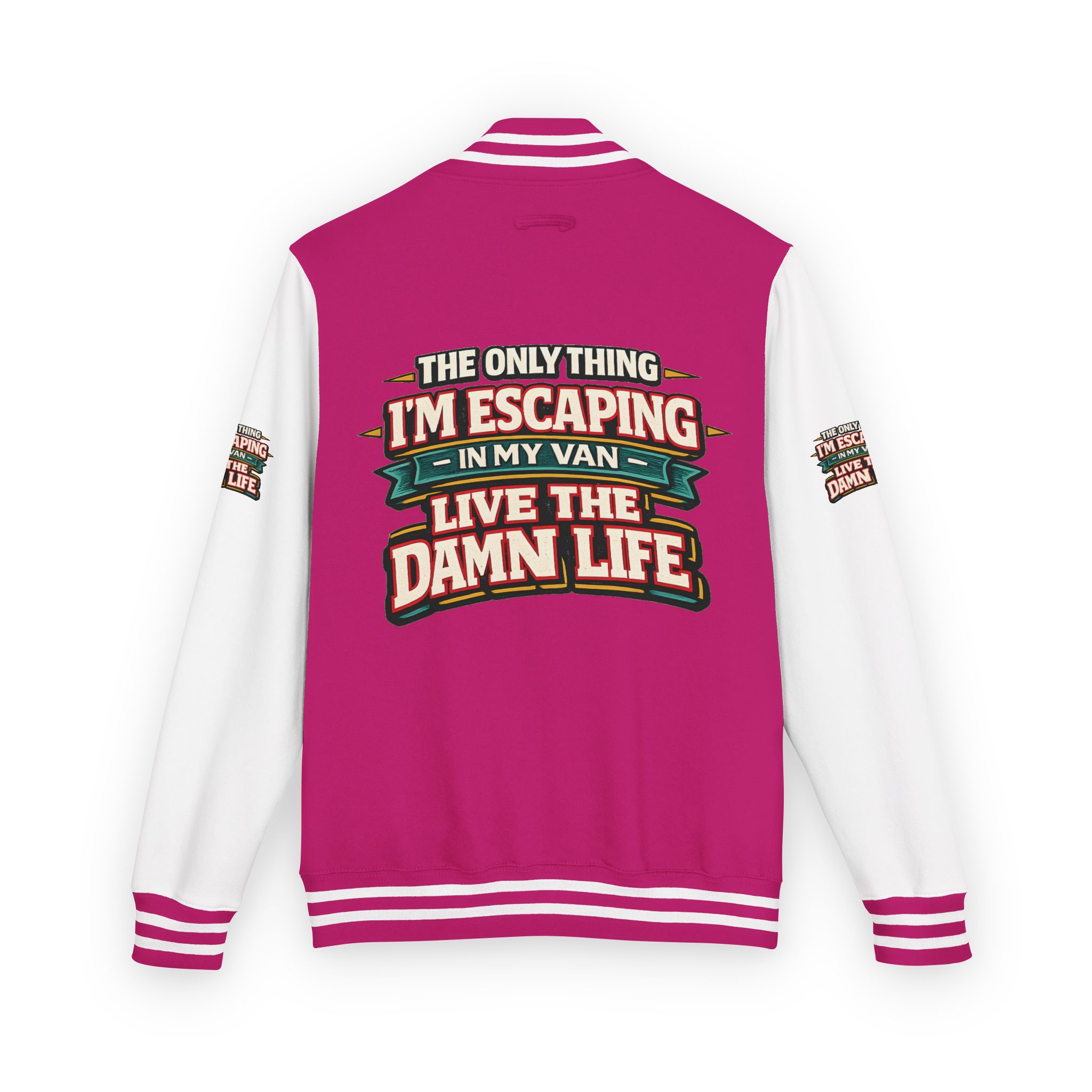 Unisex Heavyweight Letterman Jacket — "The Only Thing I´m Escaping" Design F**K-Line