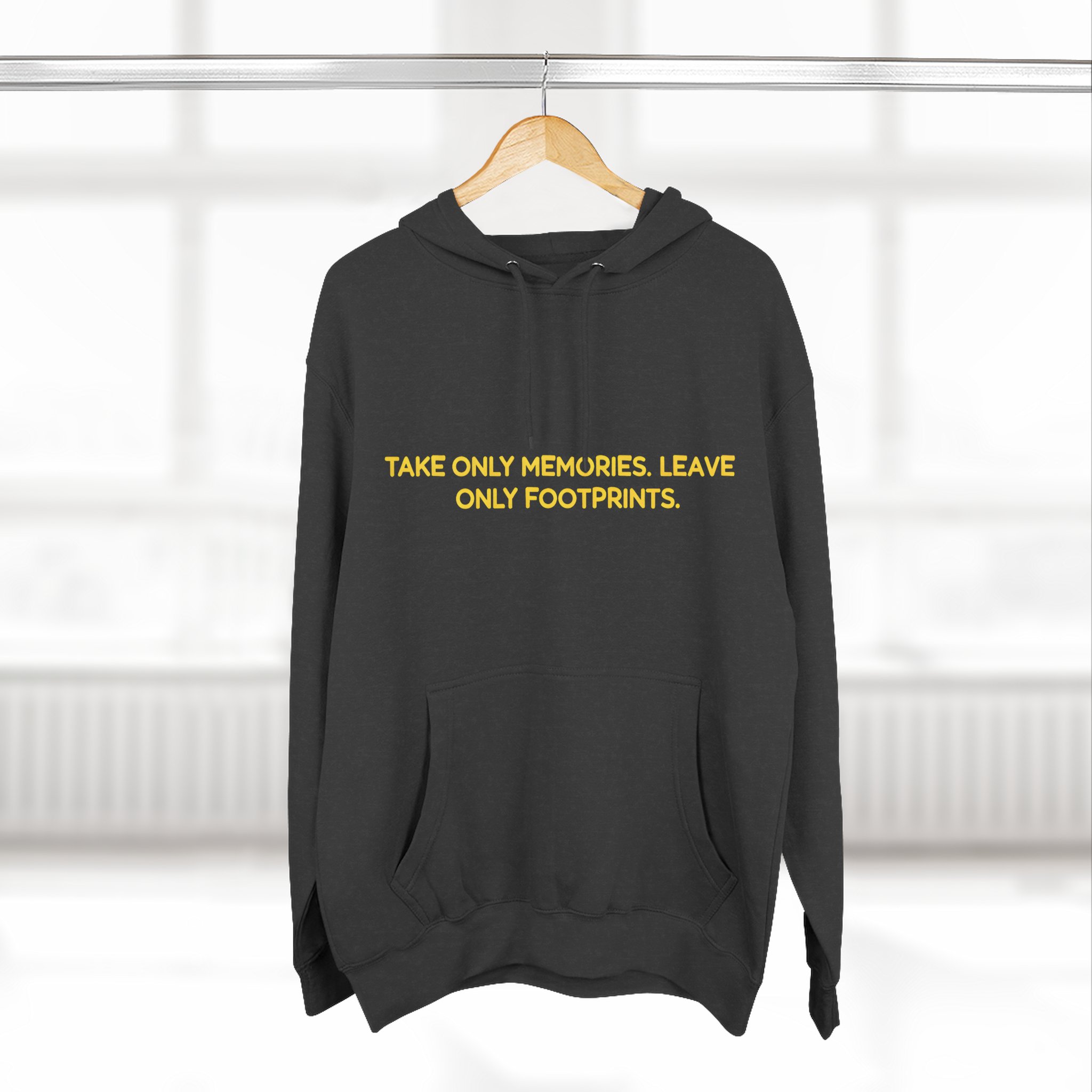 14740104931177117967_2048.jpeg Three-Panel Fleece Hoodie - "Take Only Memories-Leave Only Footprints" Design Sitcom-Line