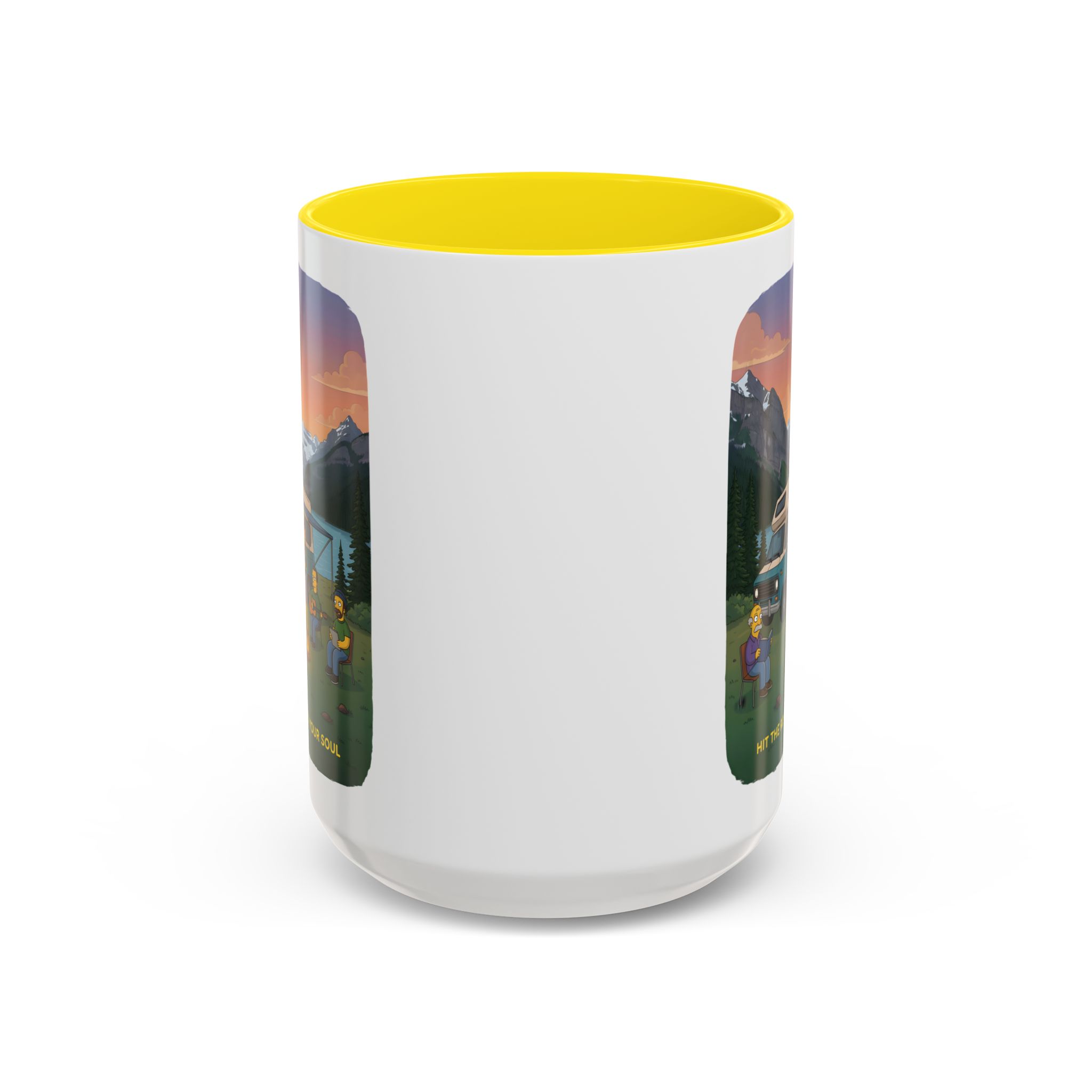 Accent Coffee Mug (11, 15oz) — "Hit The Road-Find Your Soul" Design Sitcom-Line