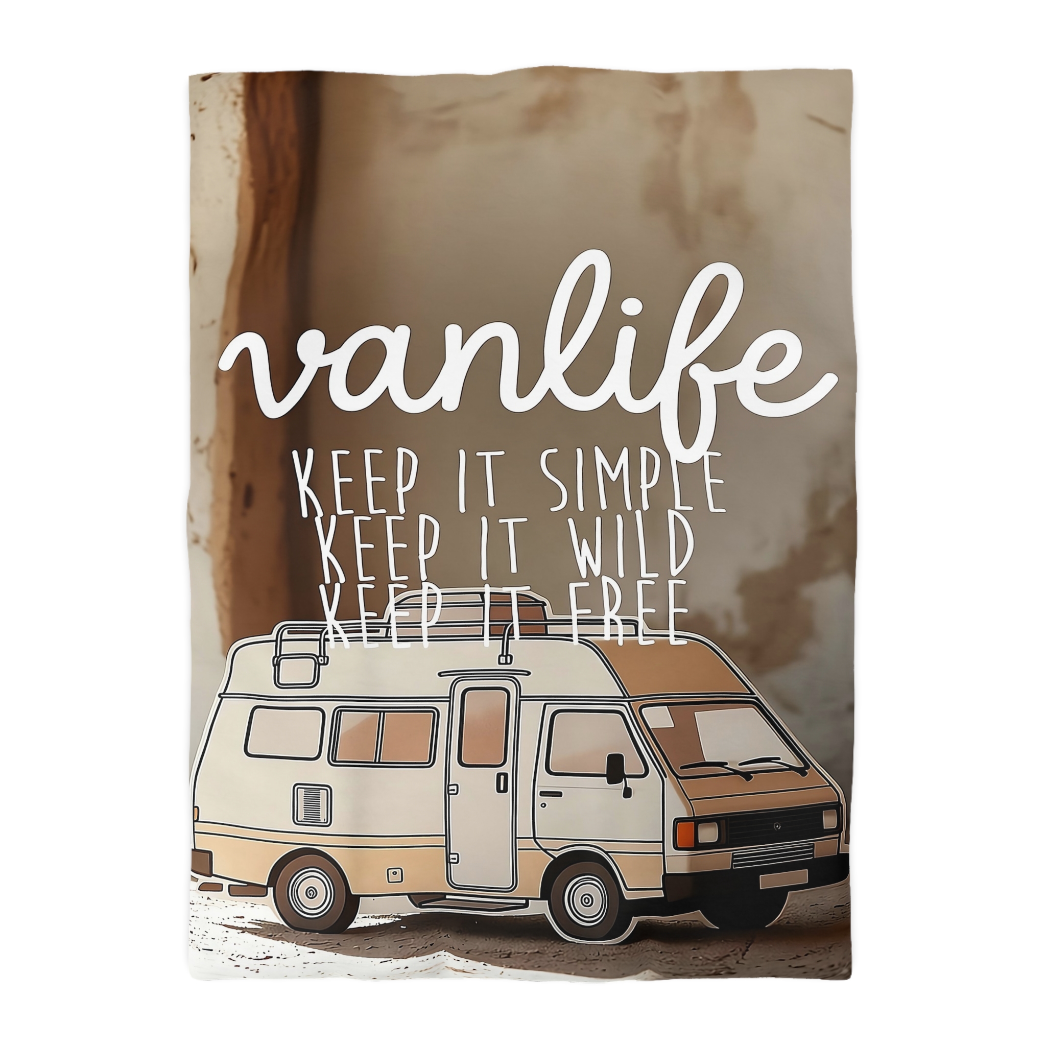 Duvet Cover — "Vanlife: Keep It Simple, Keep It Wild, Keep It Free"