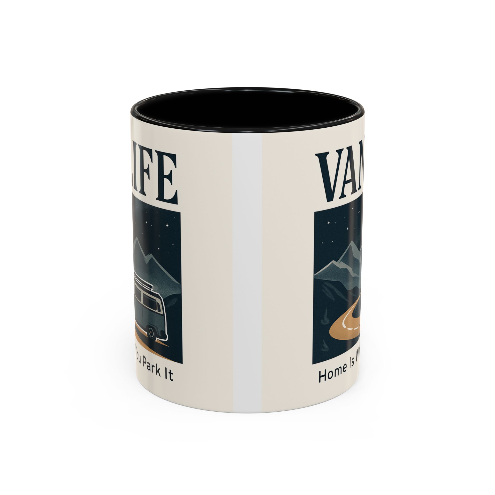 Coffee Mug — "Vanlife - Home Is Where You Park It" Accent Campervan Travel Mug