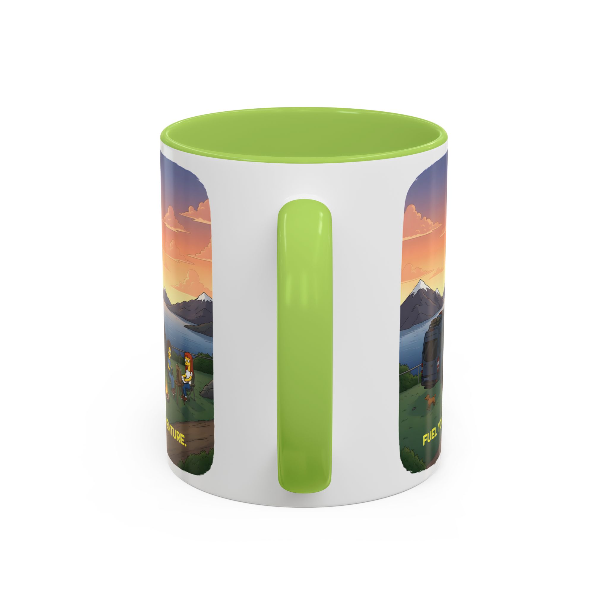 Accent Coffee Mug (11, 15oz) — "Fuel Your Adventure" Design Sitcom-Line