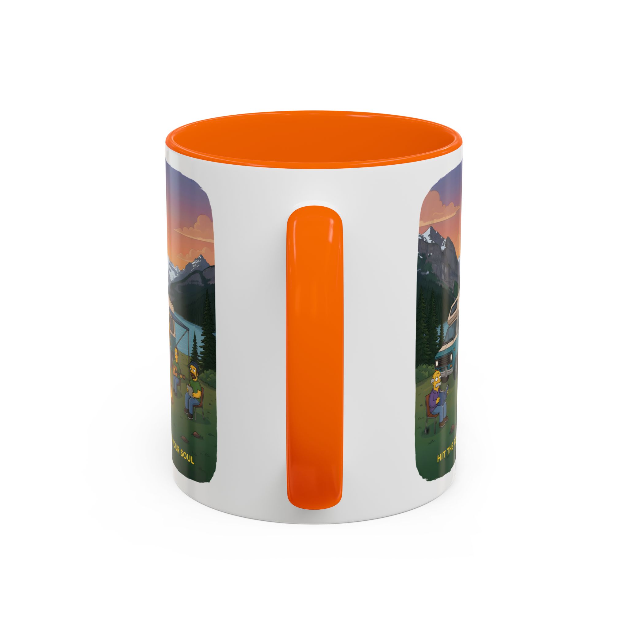 Accent Coffee Mug (11, 15oz) — "Hit The Road-Find Your Soul" Design Sitcom-Line