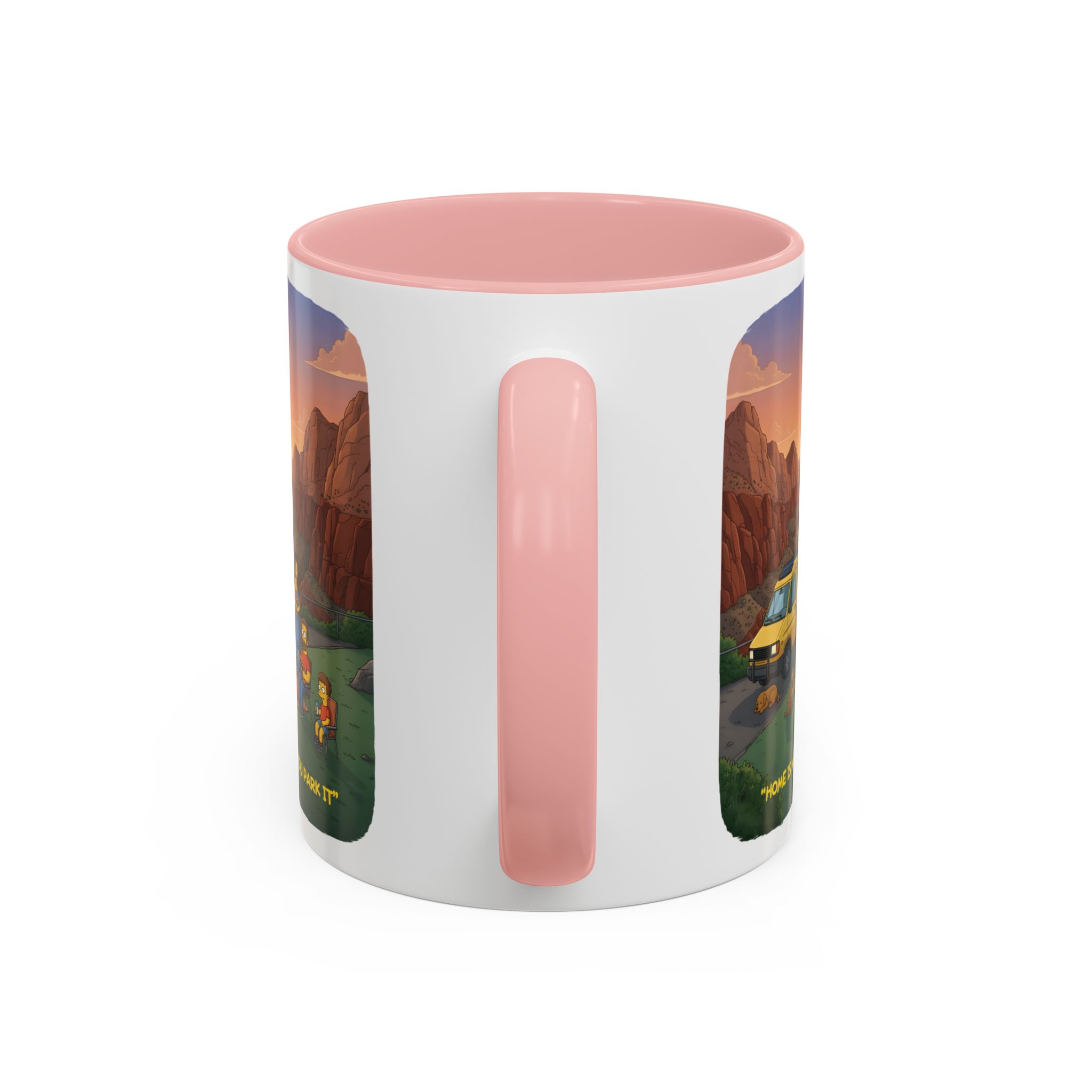Accent Coffee Mug (11, 15oz) — "Home Is Where You Park It" Design Sitcom-Line