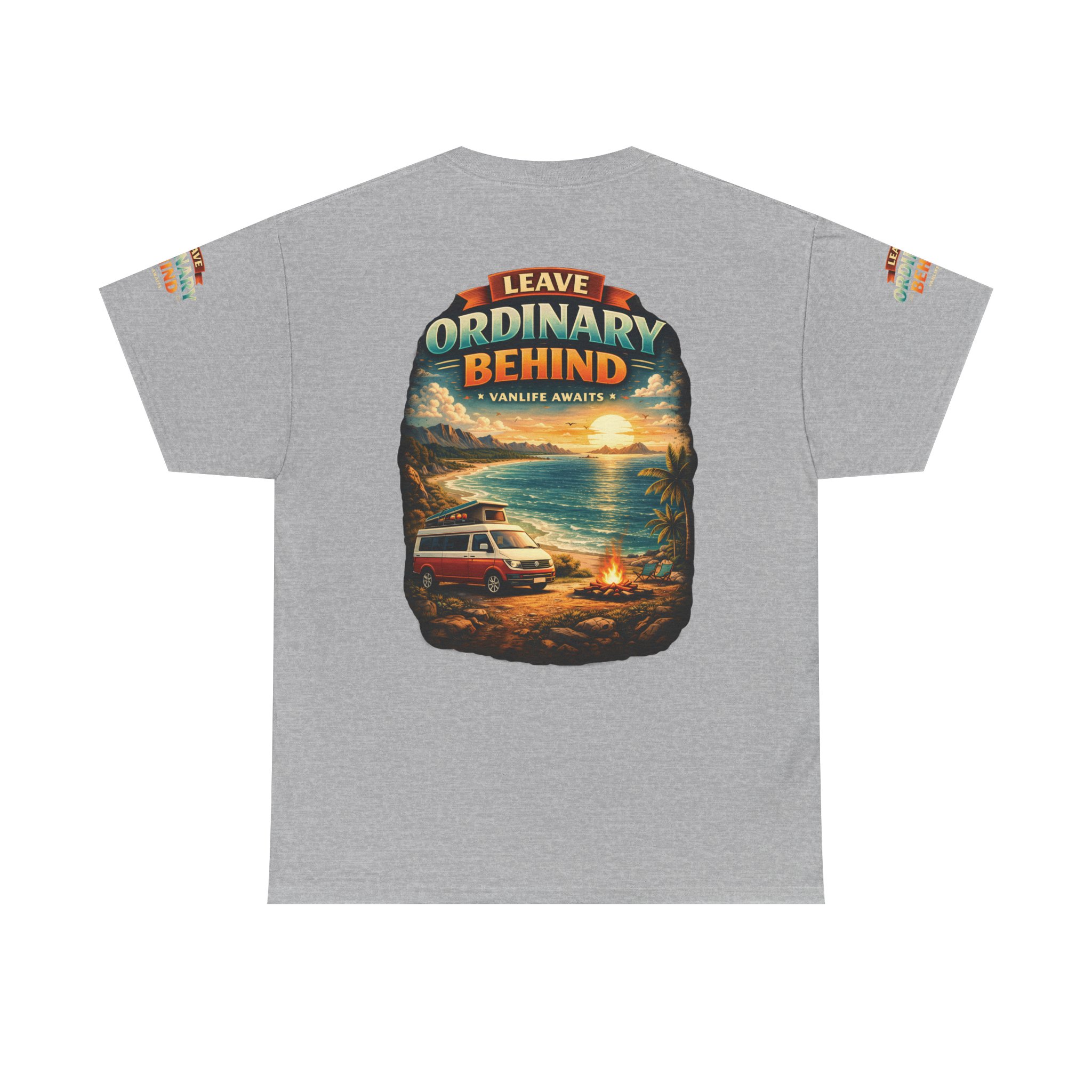 Unisex Heavy Cotton Tee — "Leave Ordinary Behind" Design Scenic-Line