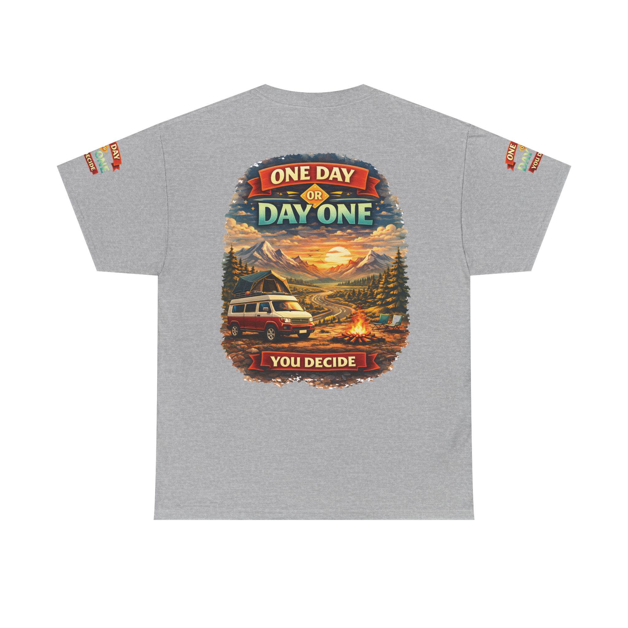 14764895715864083857_2048.jpeg Unisex Heavy Cotton Tee — "One Day Or Day One" Design Scenic-Line