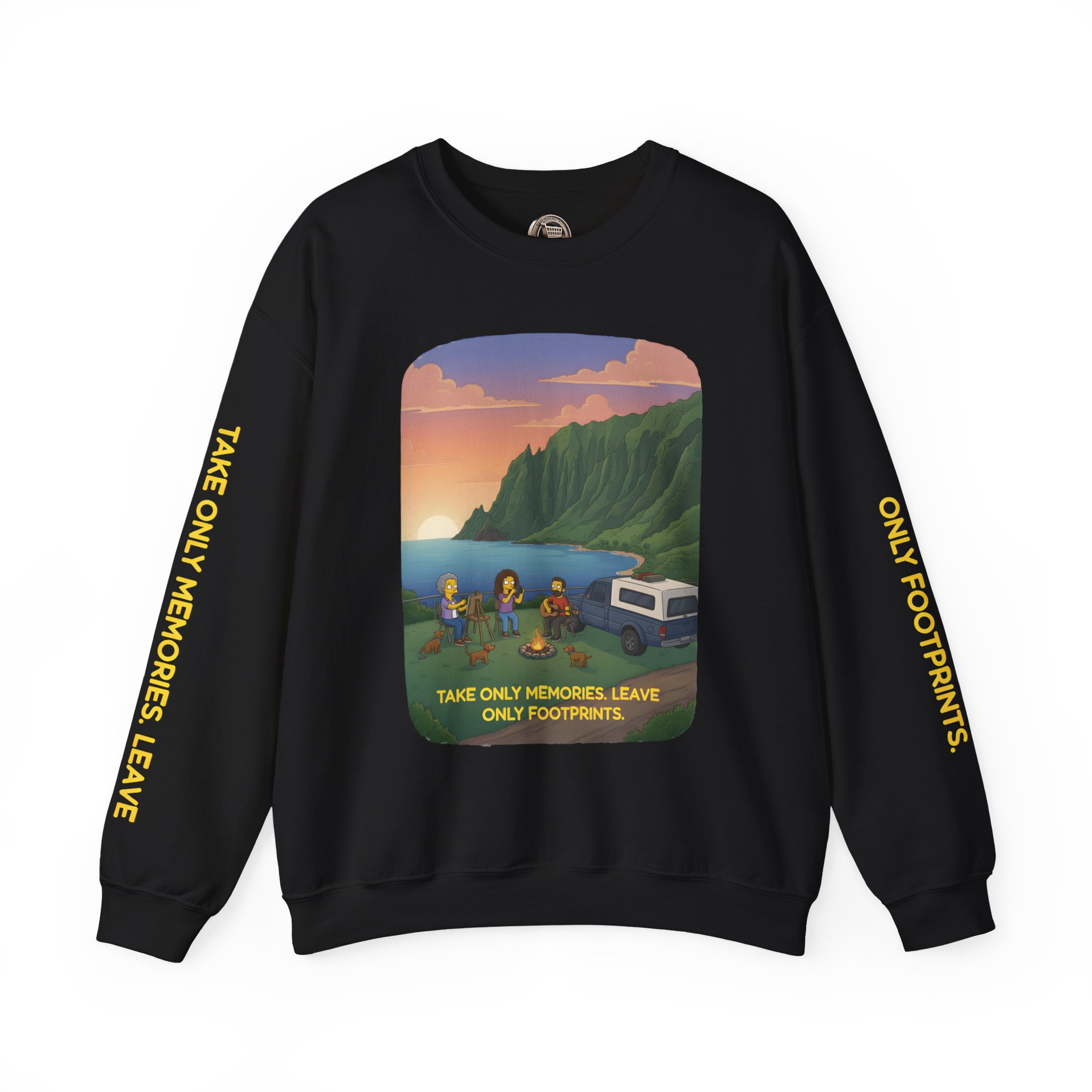 Unisex Heavy Blend™ Crewneck Sweatshirt — "Take Only Memories-Leave Only Footprints" Design Sitcom-Line