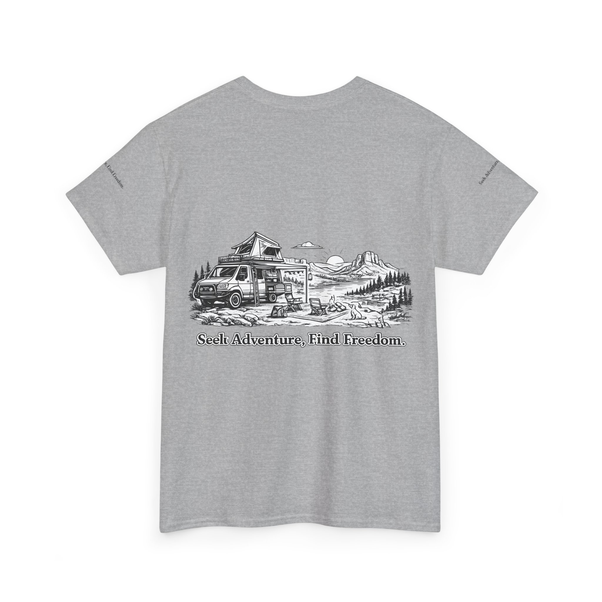 1477292697604848230_2048.jpeg Unisex Heavy Cotton Tee — "Seek Adventure, Find Freedom" Design Minimal-Line