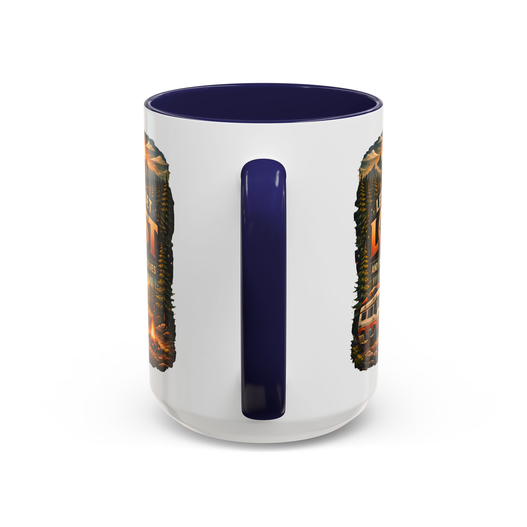 Accent Coffee Mug (11, 15oz) — "Let´s Get Lost And Find Ourselfs" Design Scenic-Line